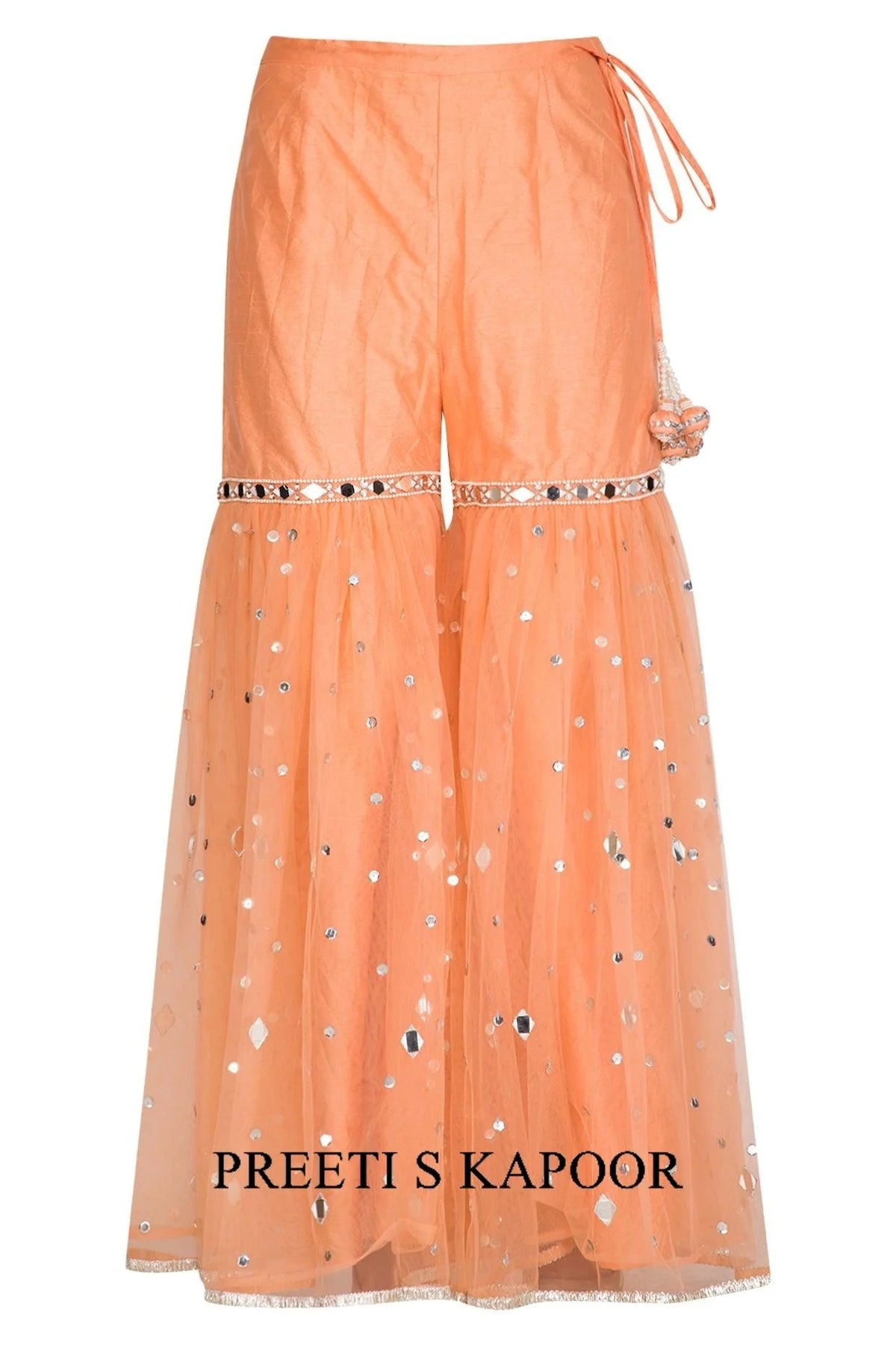 Peach Embroidered Gharara Set - Preeti S Kapoor