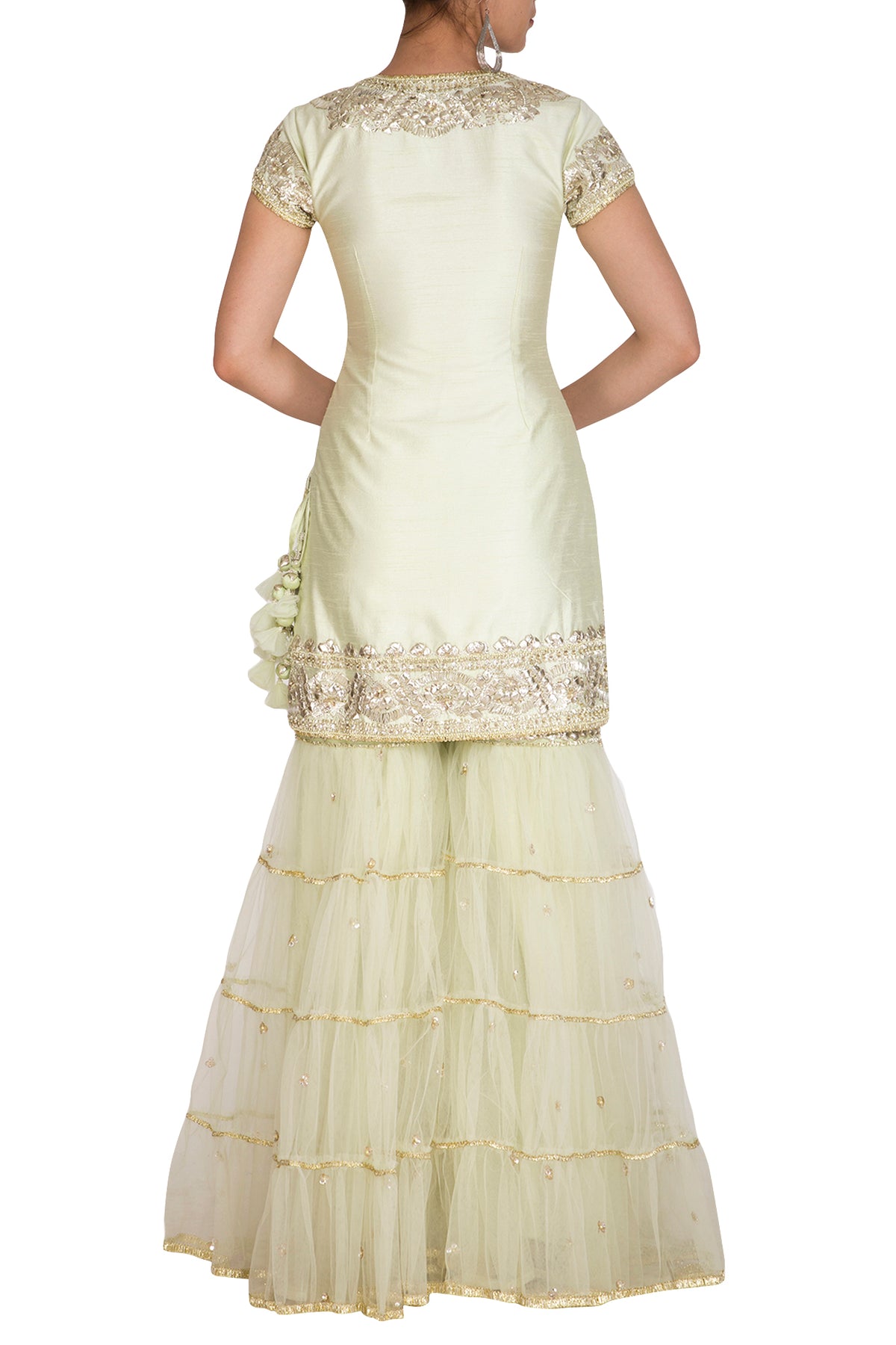 Pista Green Gota Embroidered Gharara Set - Preeti s kapoor