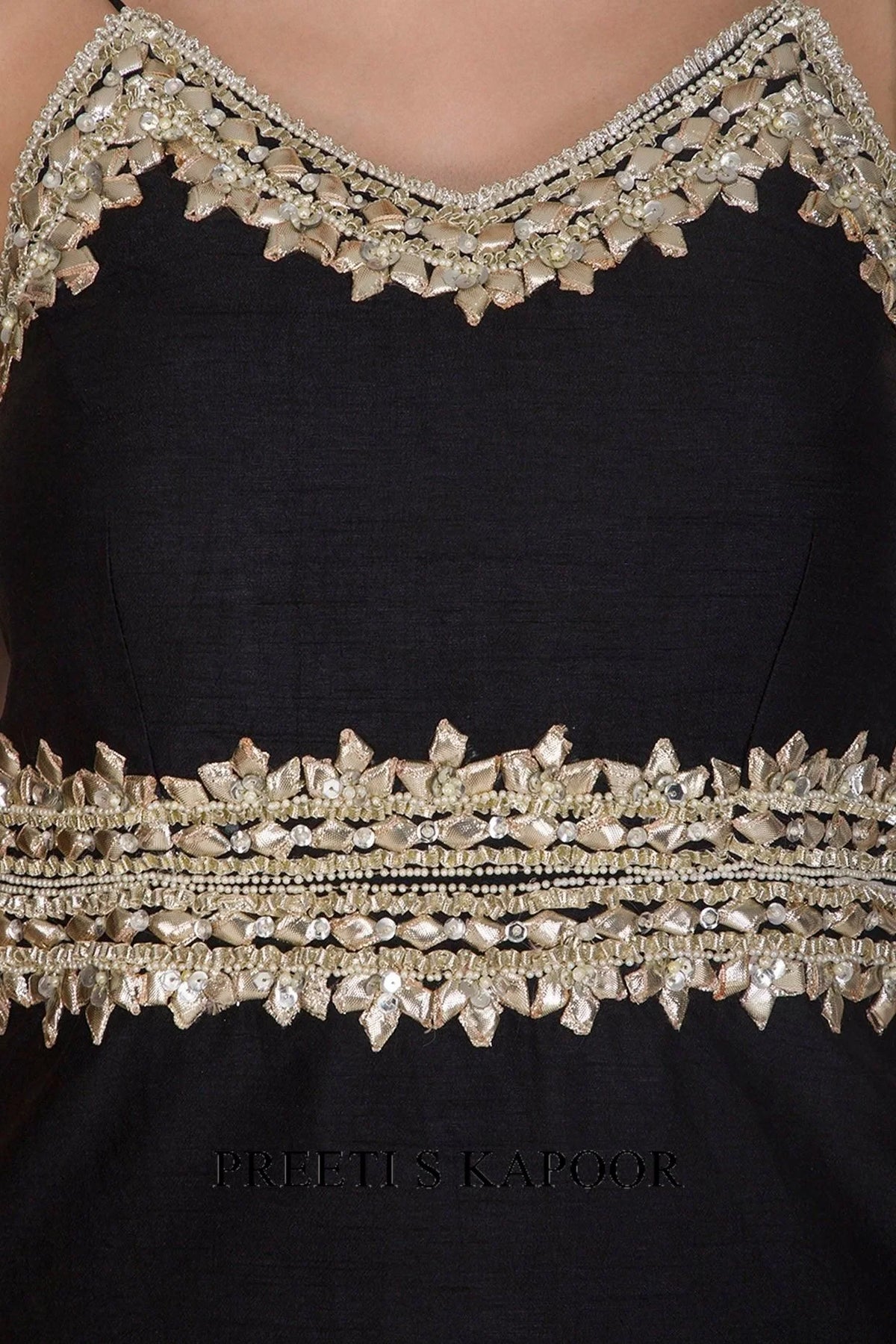 Black Embroidered Gharara Set - Preeti S Kapoor
