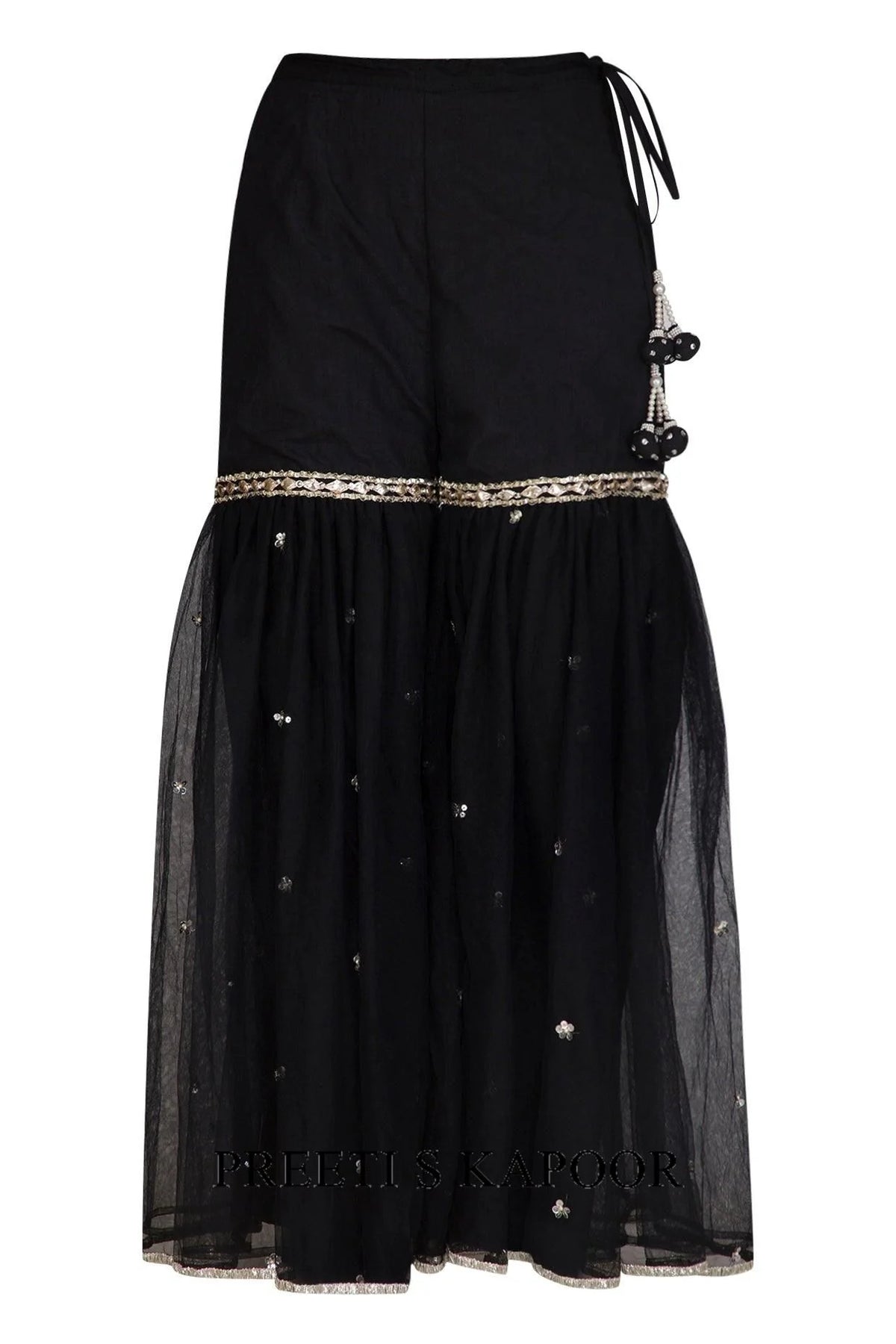 Black Embroidered Gharara Set - Preeti S Kapoor