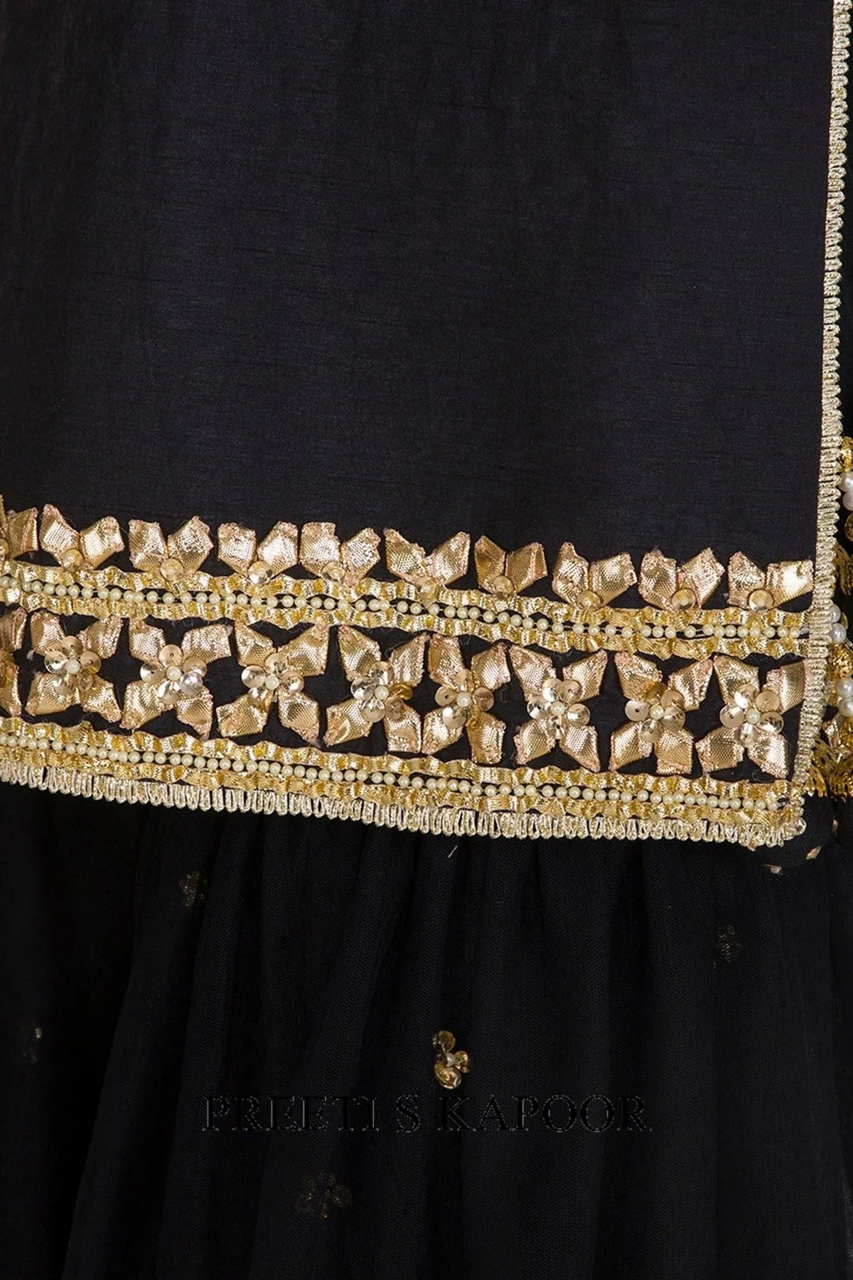 Black Gota Embroidered Gharara Set - Preeti S Kapoor