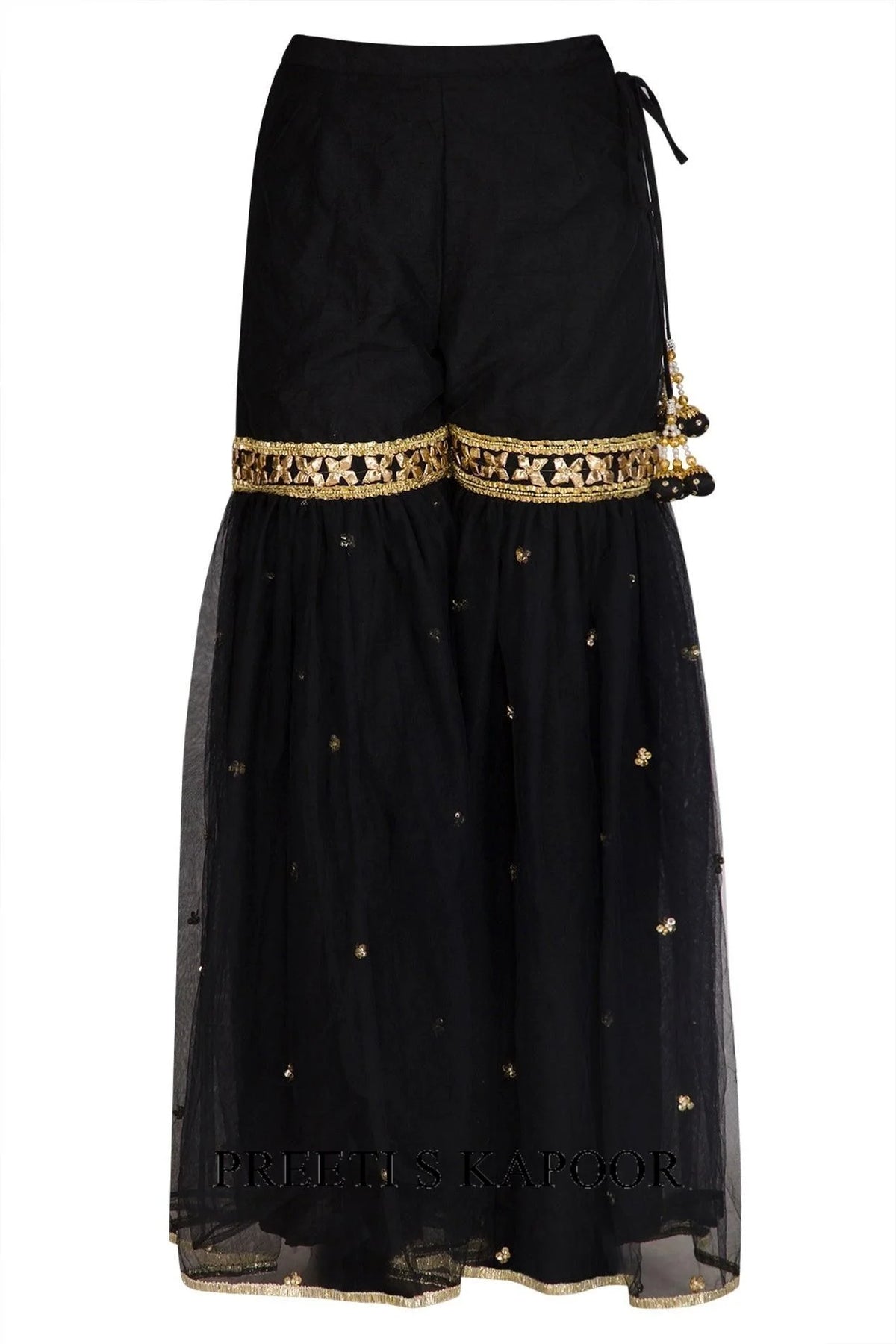 Black Gota Embroidered Gharara Set - Preeti S Kapoor