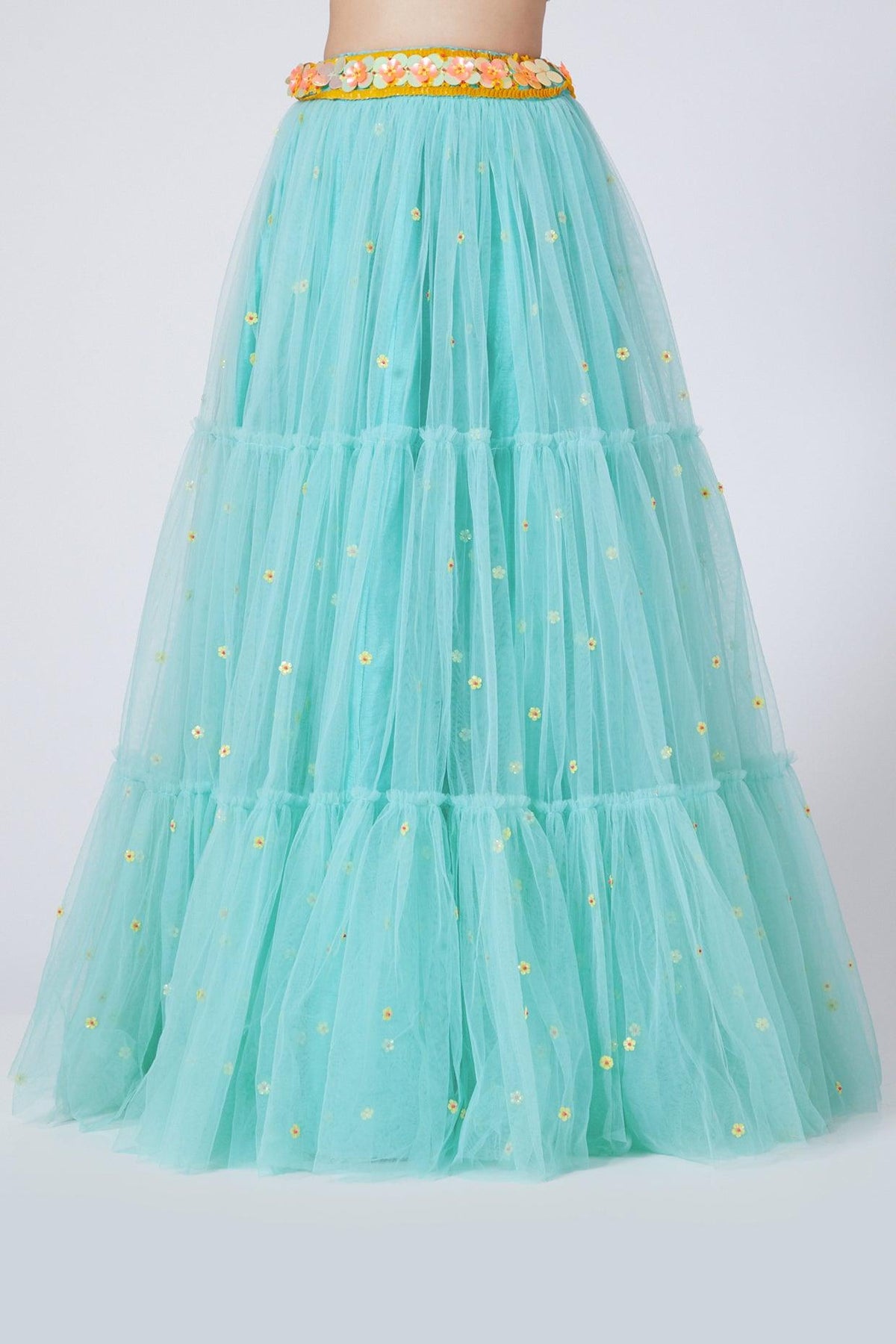Blue Sequin Embroidered Lehenga Set - Preeti s kapoor
