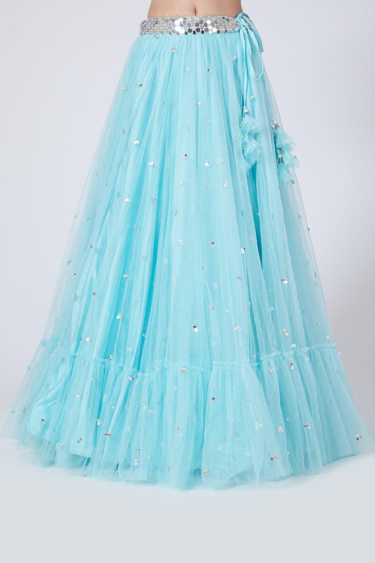 Sky Blue Embroidered Lehenga Set - Preeti s kapoor