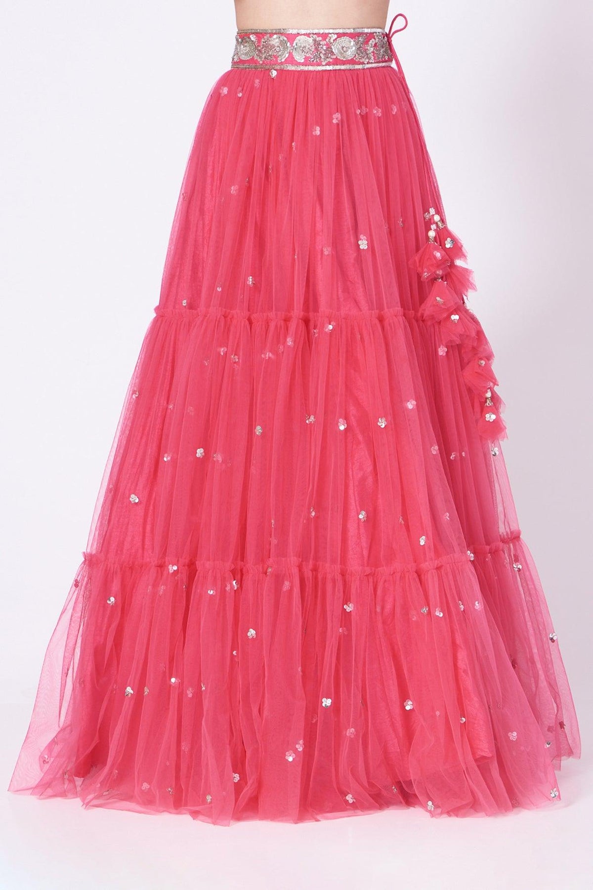 Fuchsia Sequins Embroidered Lehenga Set - Preeti s kapoor