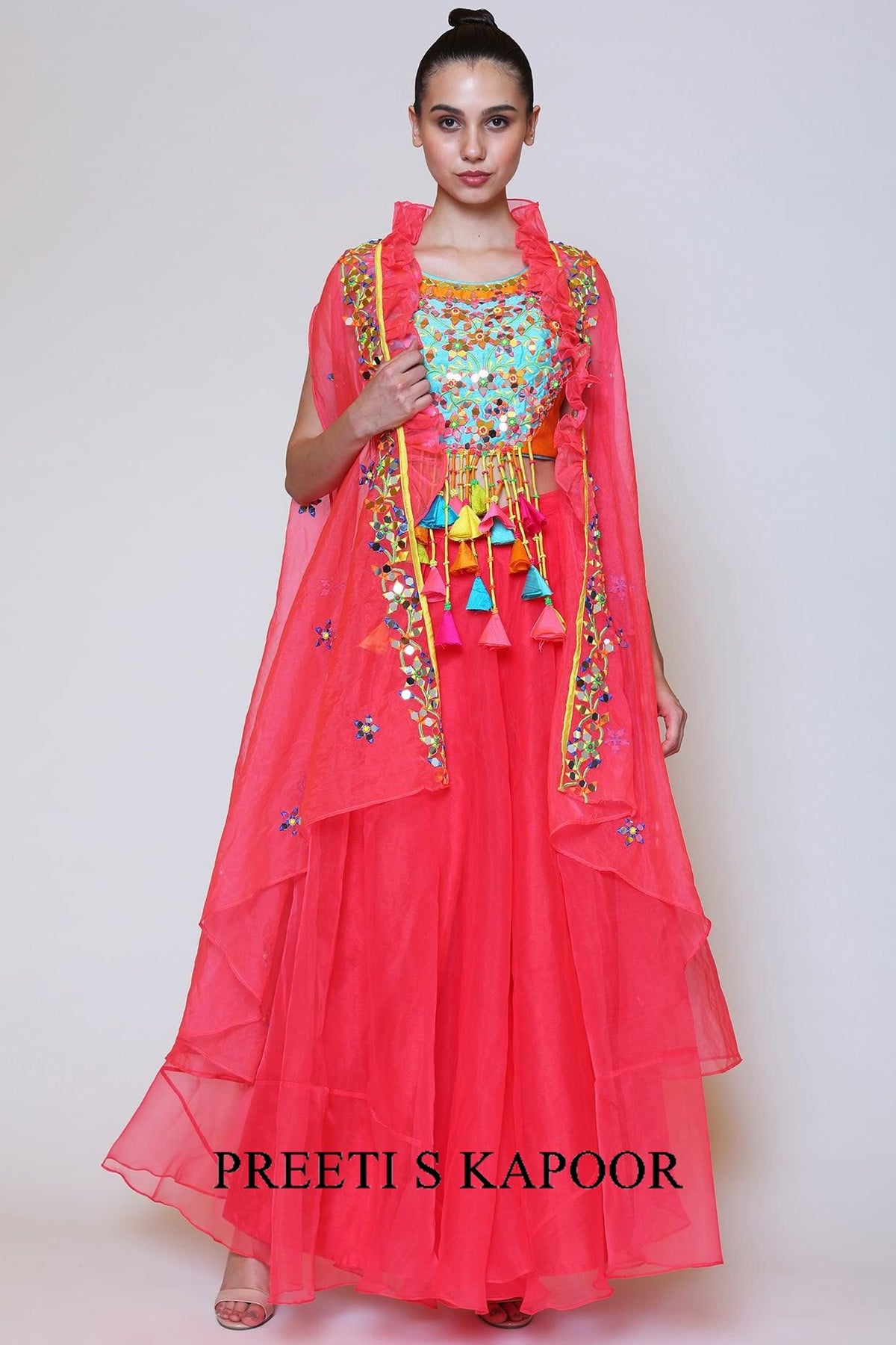 Pink Organza Sharara Set - Preeti s kapoor