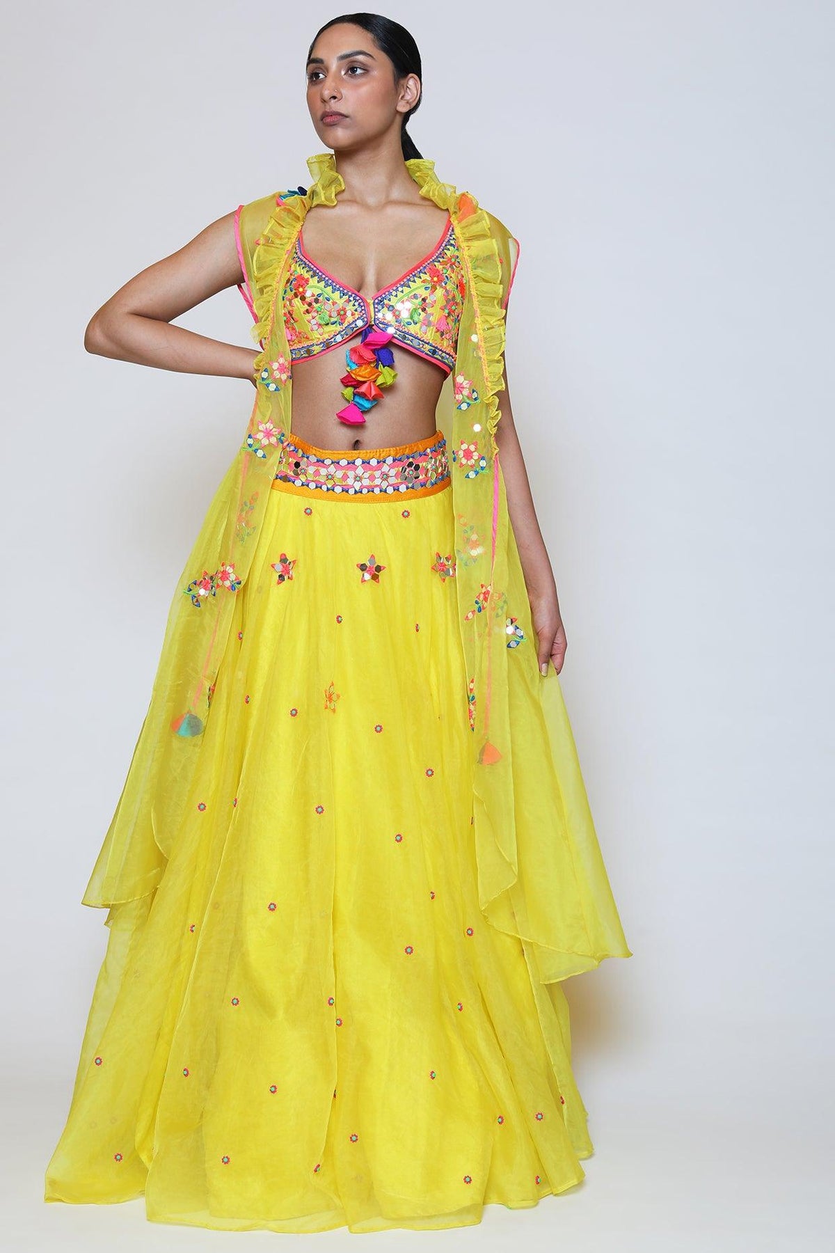 Yellow Organza Lehenga Set - Preeti s kapoor
