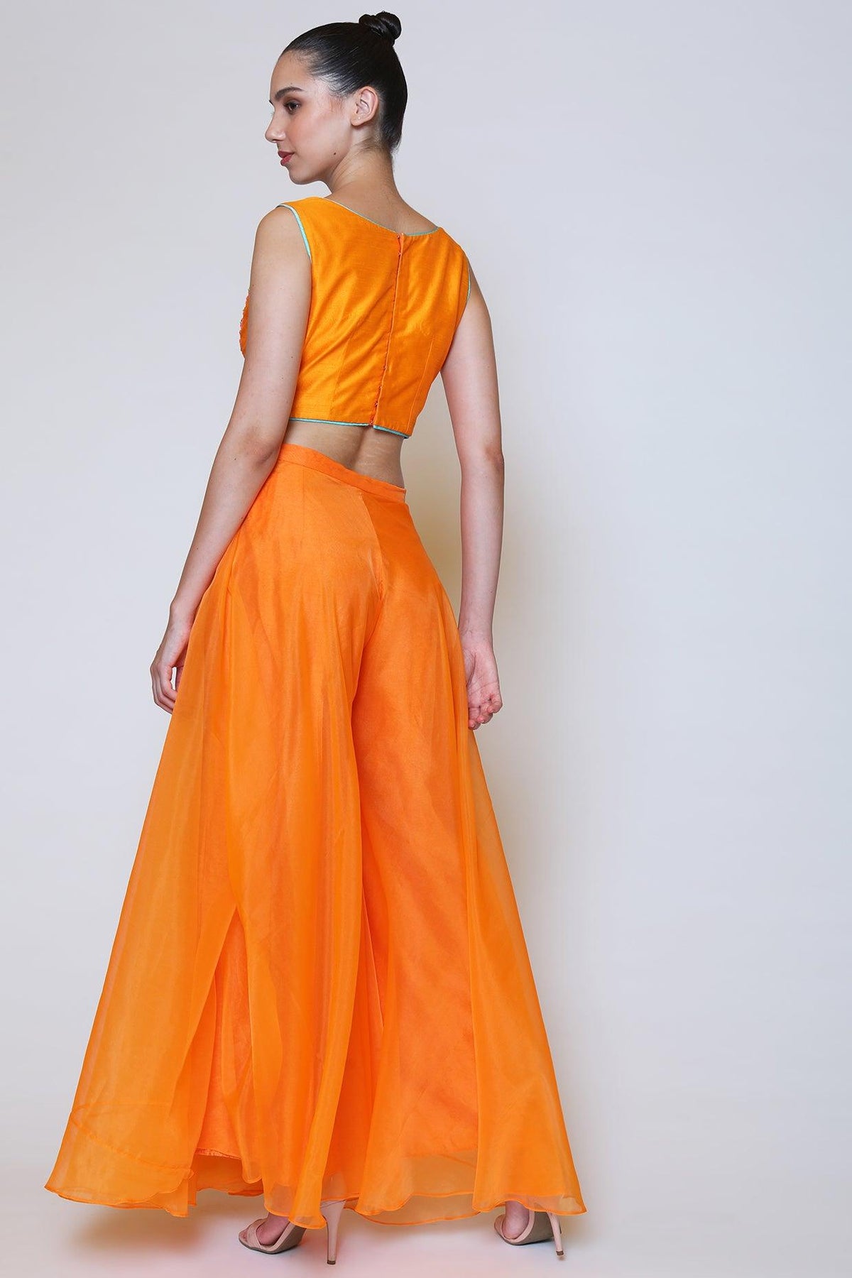 Orange Embroidered Sharara Set - Preeti s kapoor