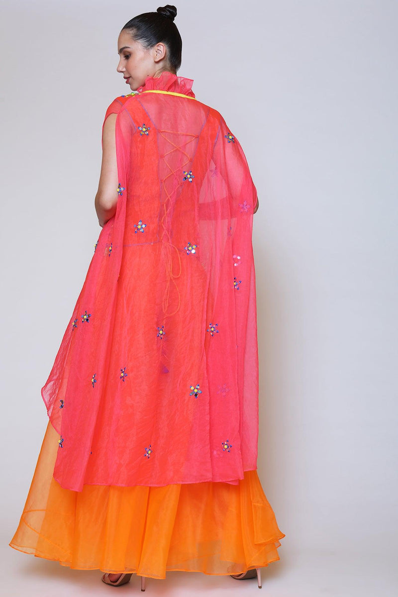 Orange Sharara Set With Mirror Work - Preeti s kapoor
