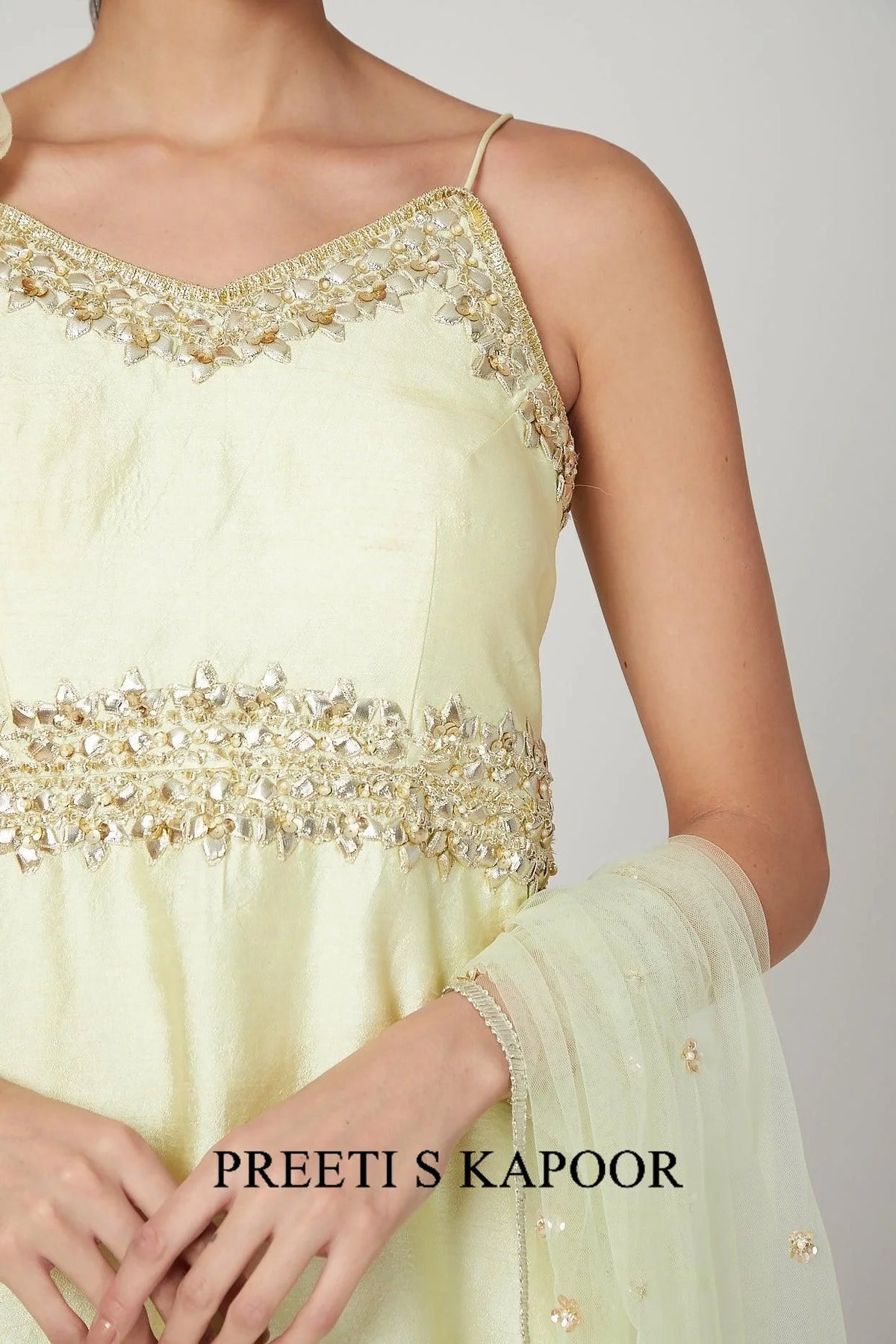Pista Green Embroidered Gharara Set - Preeti S Kapoor