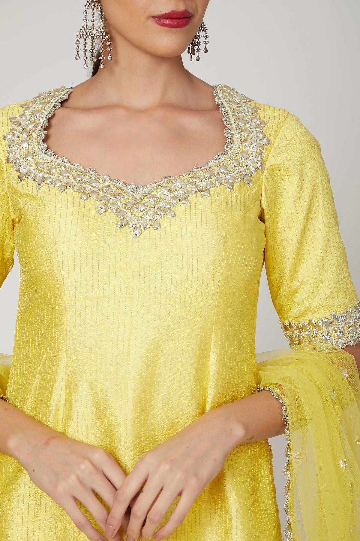 Yellow Gota Embroidered Gharara Set - Preeti s kapoor