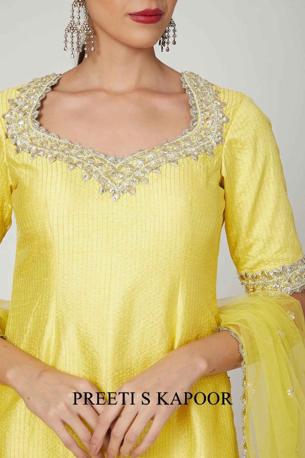 Yellow Gota Embroidered Gharara Set - Preeti S Kapoor