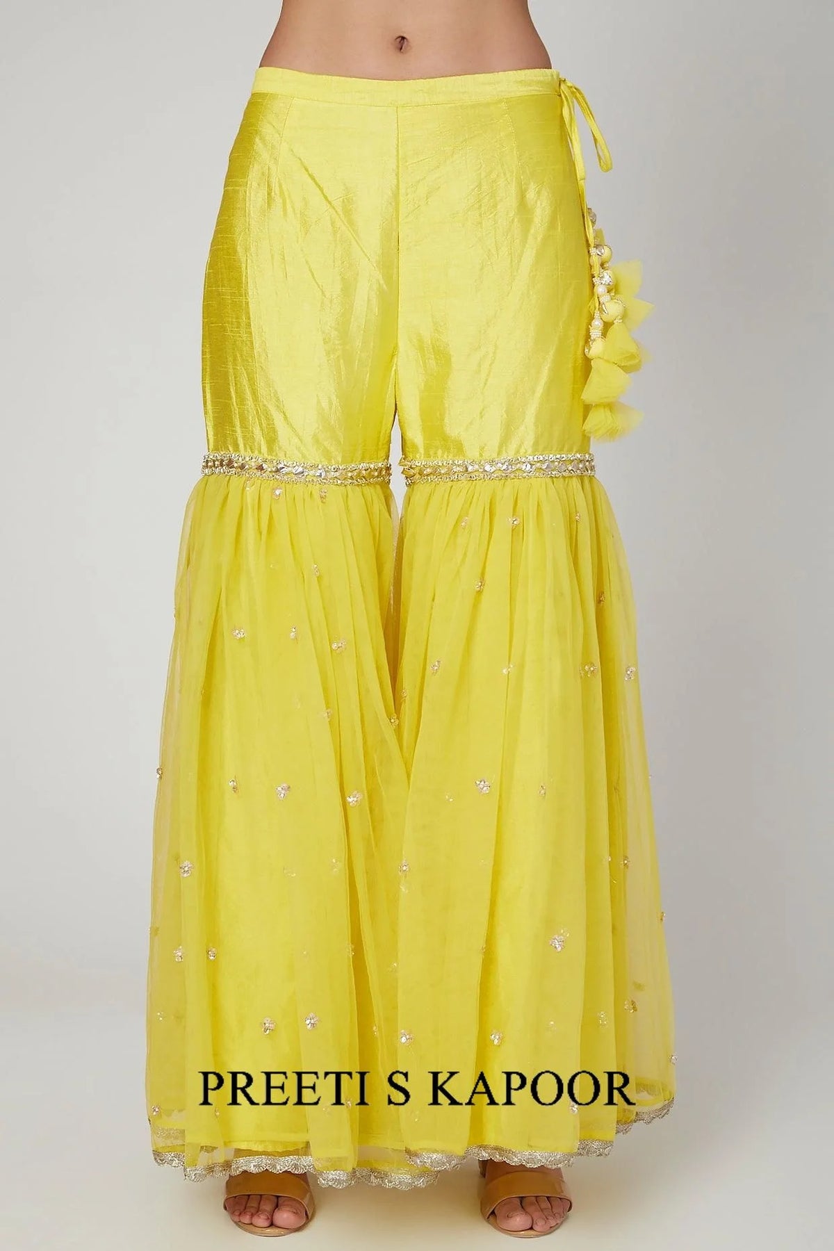 Yellow Gota Embroidered Gharara Set - Preeti S Kapoor