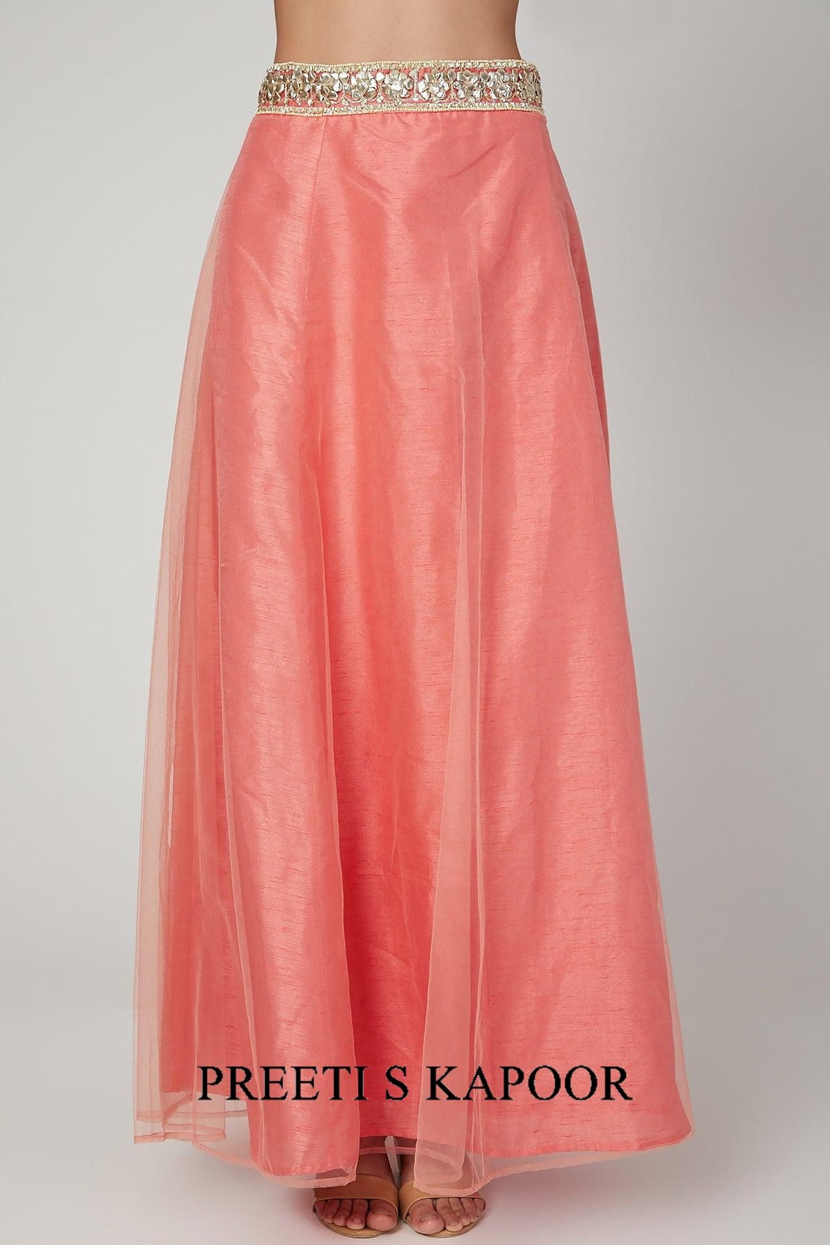 Onion Pink Embroidered Jacket Gharara Set - Preeti s kapoor