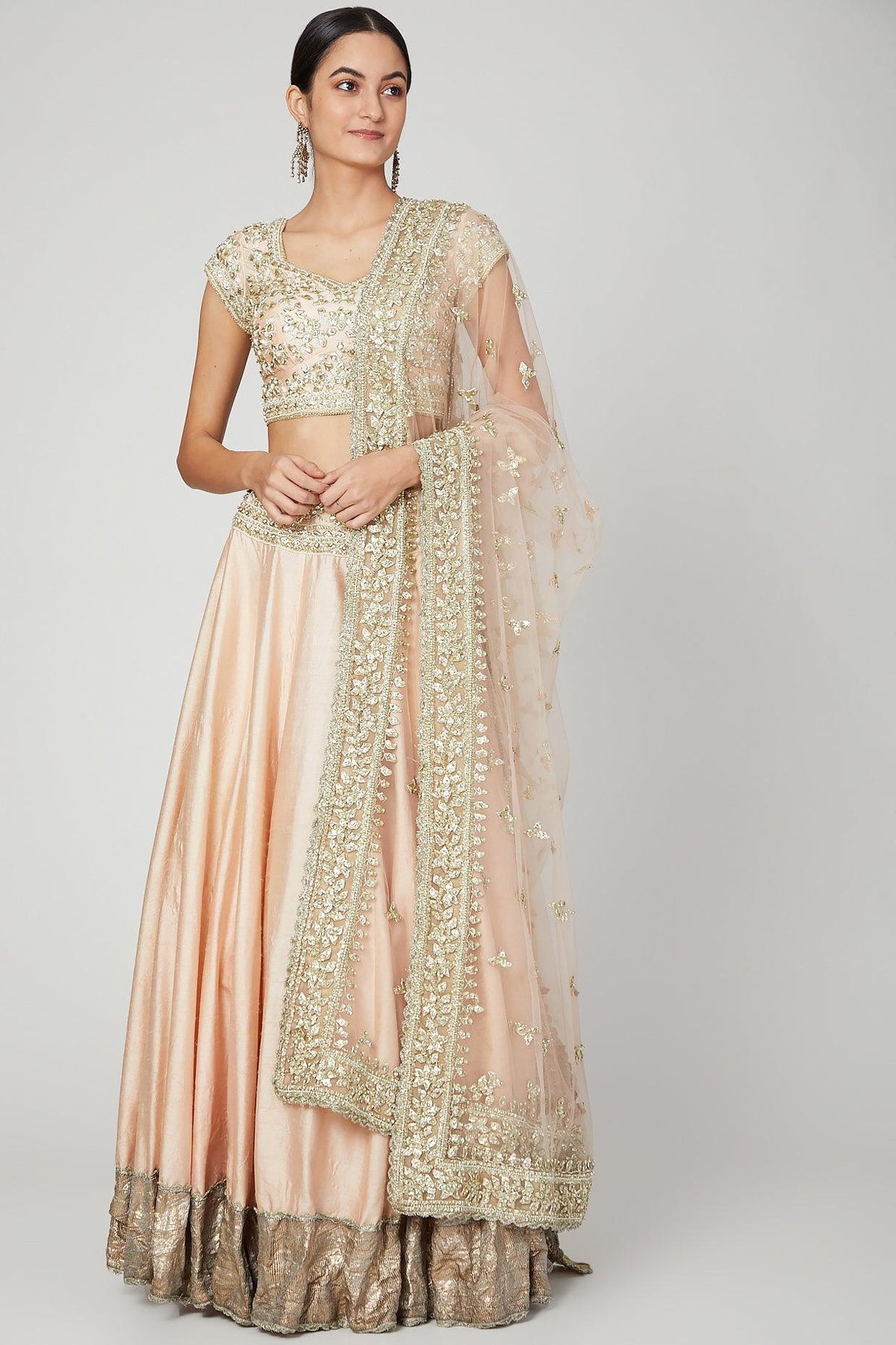Soft Pink Embroidered Lehanga Set - Preeti s kapoor