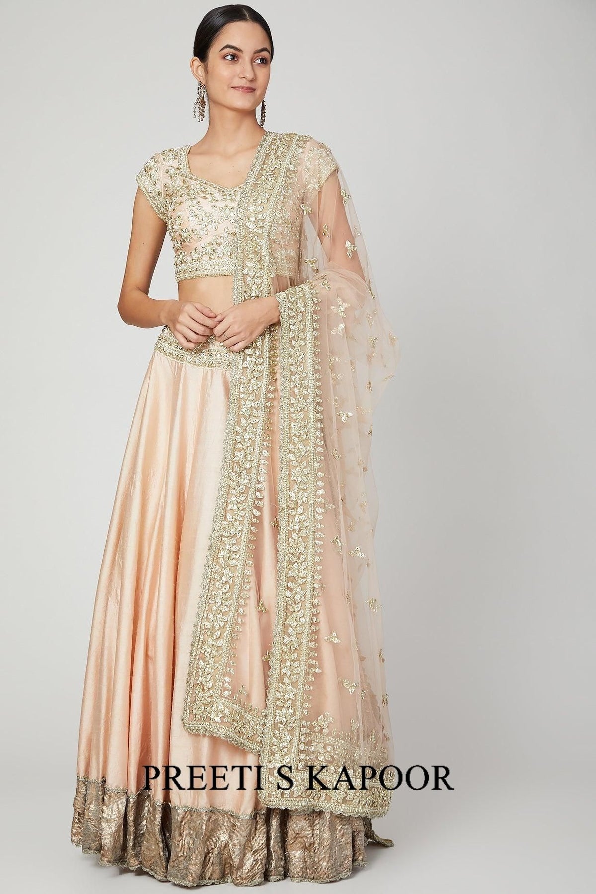 Soft Pink Embroidered Lehanga Set - Preeti s kapoor
