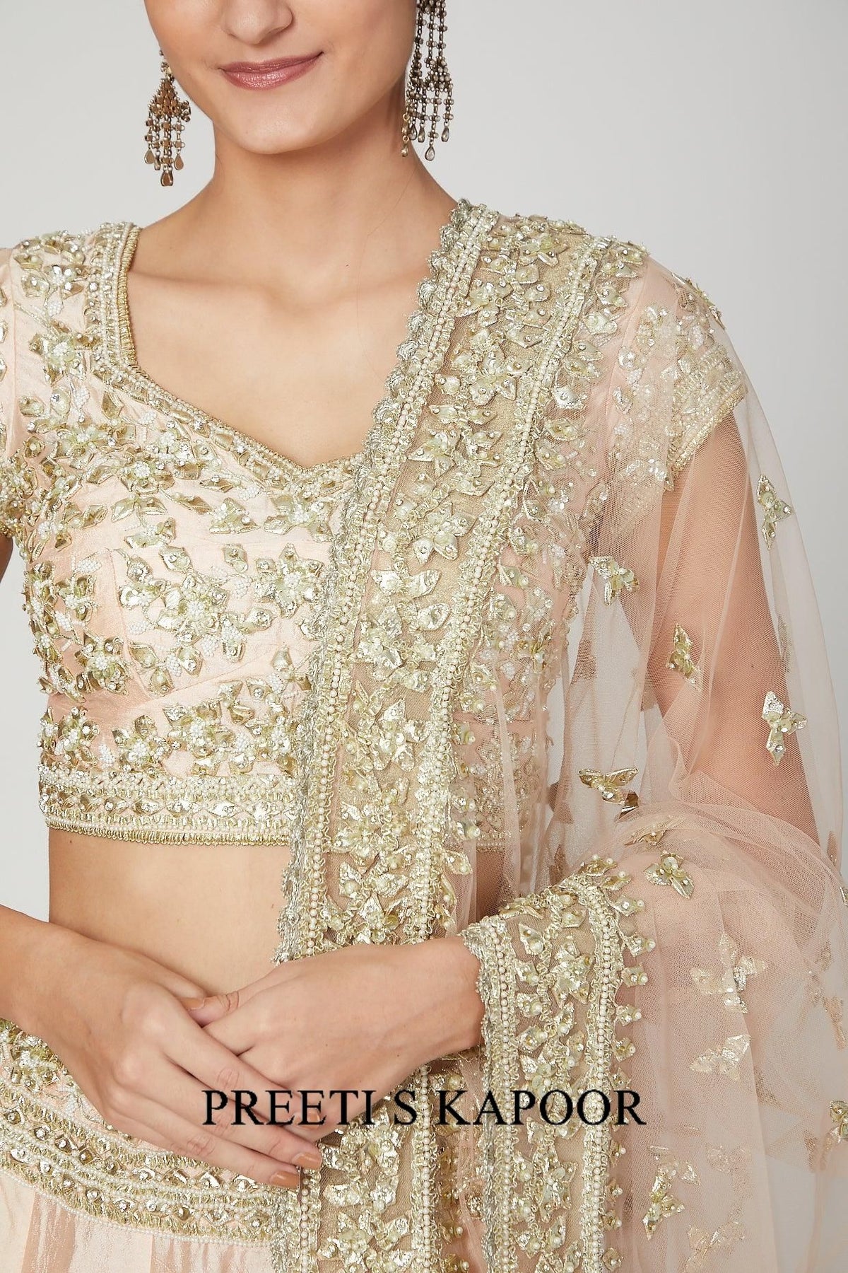 Soft Pink Embroidered Lehanga Set - Preeti s kapoor
