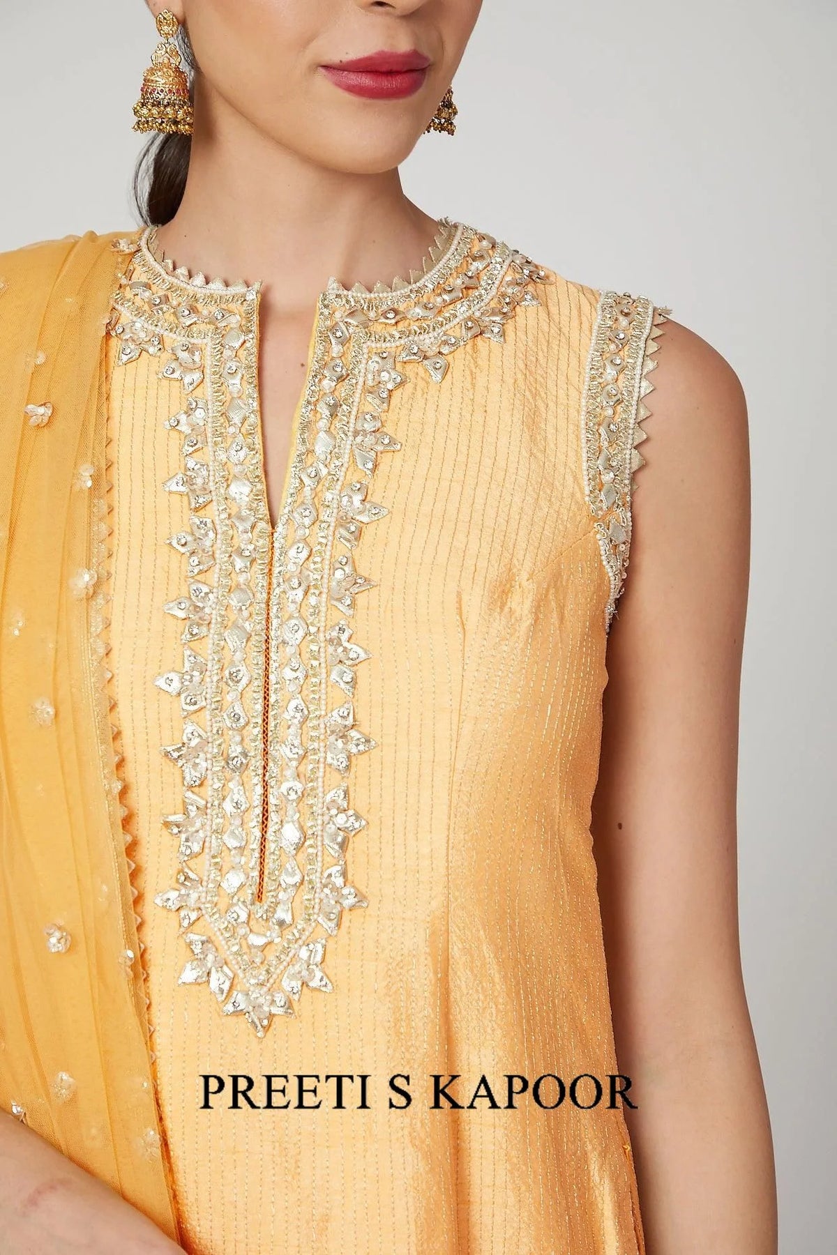 Mustard Gota Embroidered Gharara Set - Preeti S Kapoor