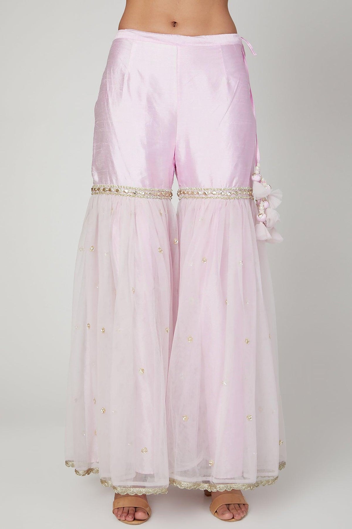 Lavender Embroidered Gharara Set - Preeti s kapoor