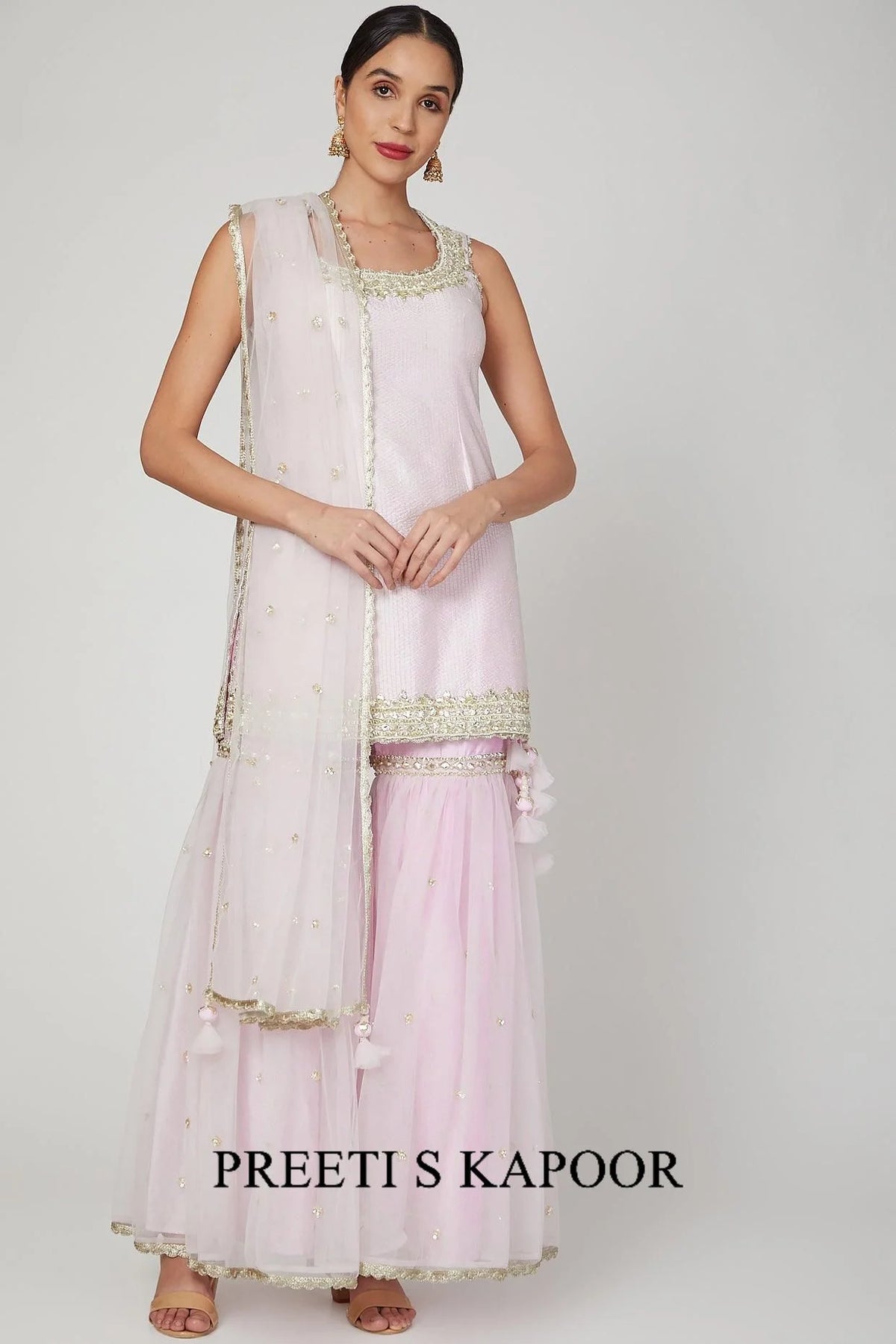 Lavender Embroidered Gharara Set - Preeti S Kapoor