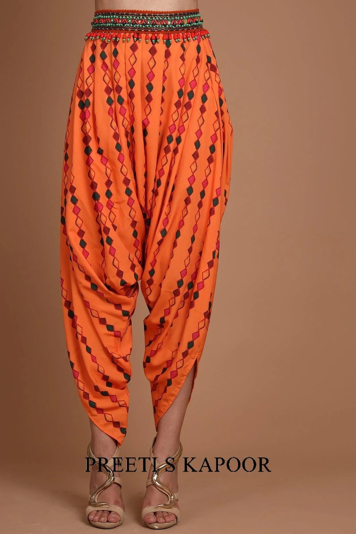 Orange Embroidered & Printed Jacket Set - Preeti S Kapoor