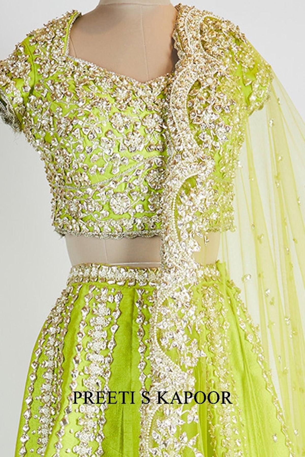 Green Embroidered Lehenga Set - Preeti s kapoor