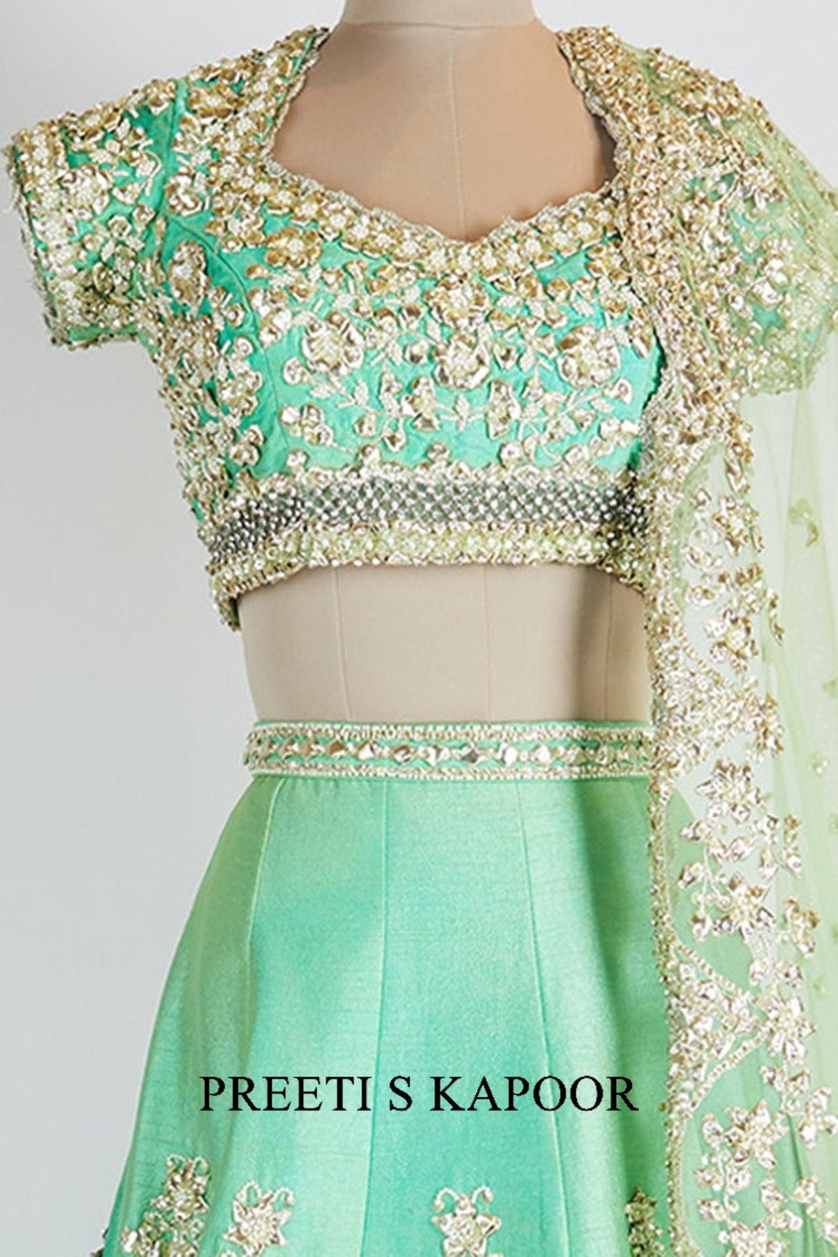 Blue Embroidered Lehenga Set - Preeti s kapoor