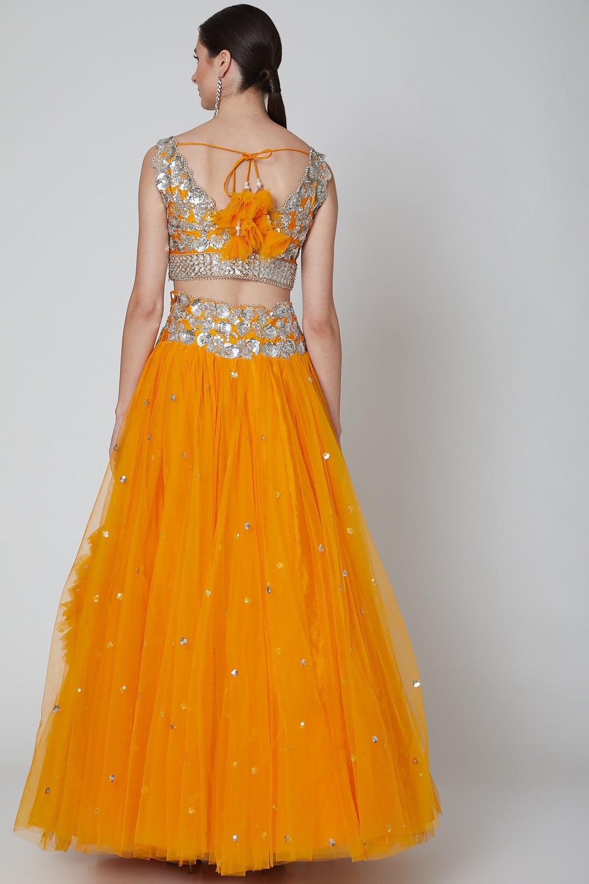 Orange Embroidered Lehenga Set - Preeti s kapoor