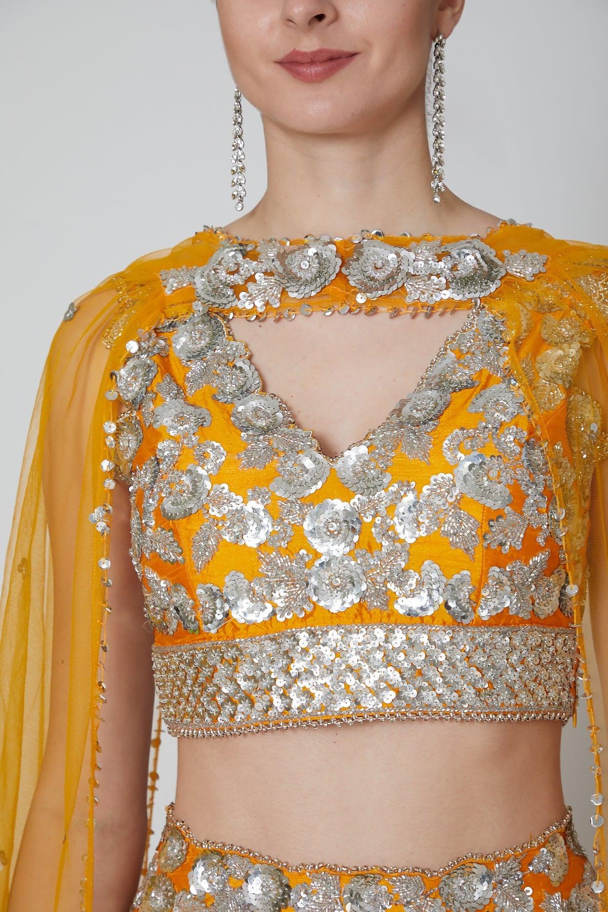 Orange Embroidered Lehenga Set - Preeti s kapoor