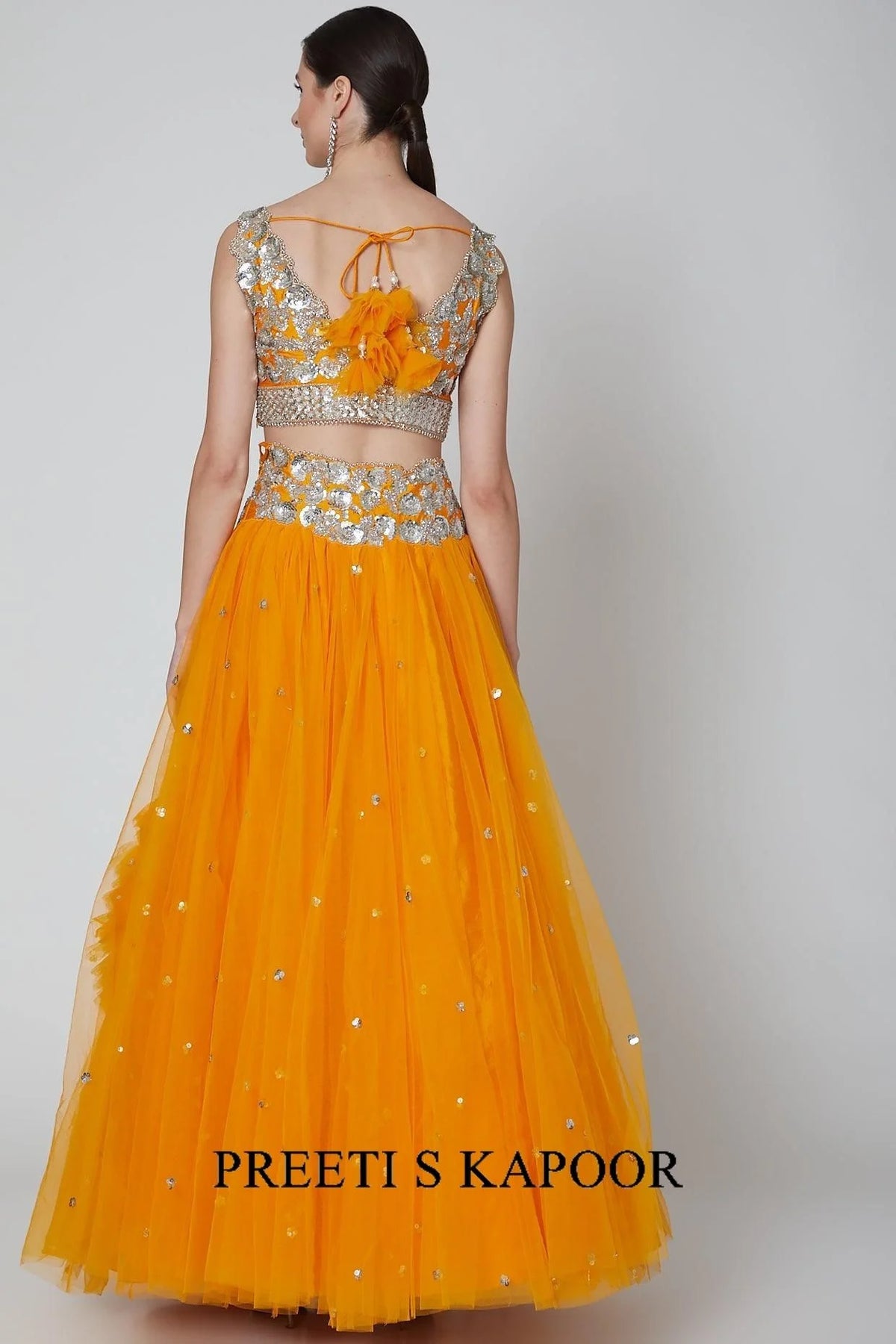 Orange Embroidered Lehenga Set - Preeti S Kapoor