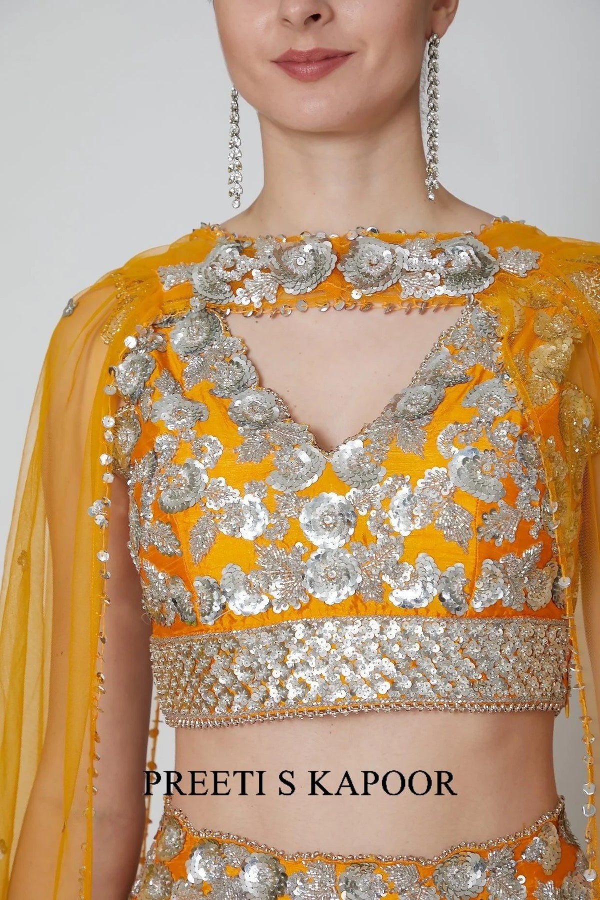 Orange Embroidered Lehenga Set - Preeti S Kapoor