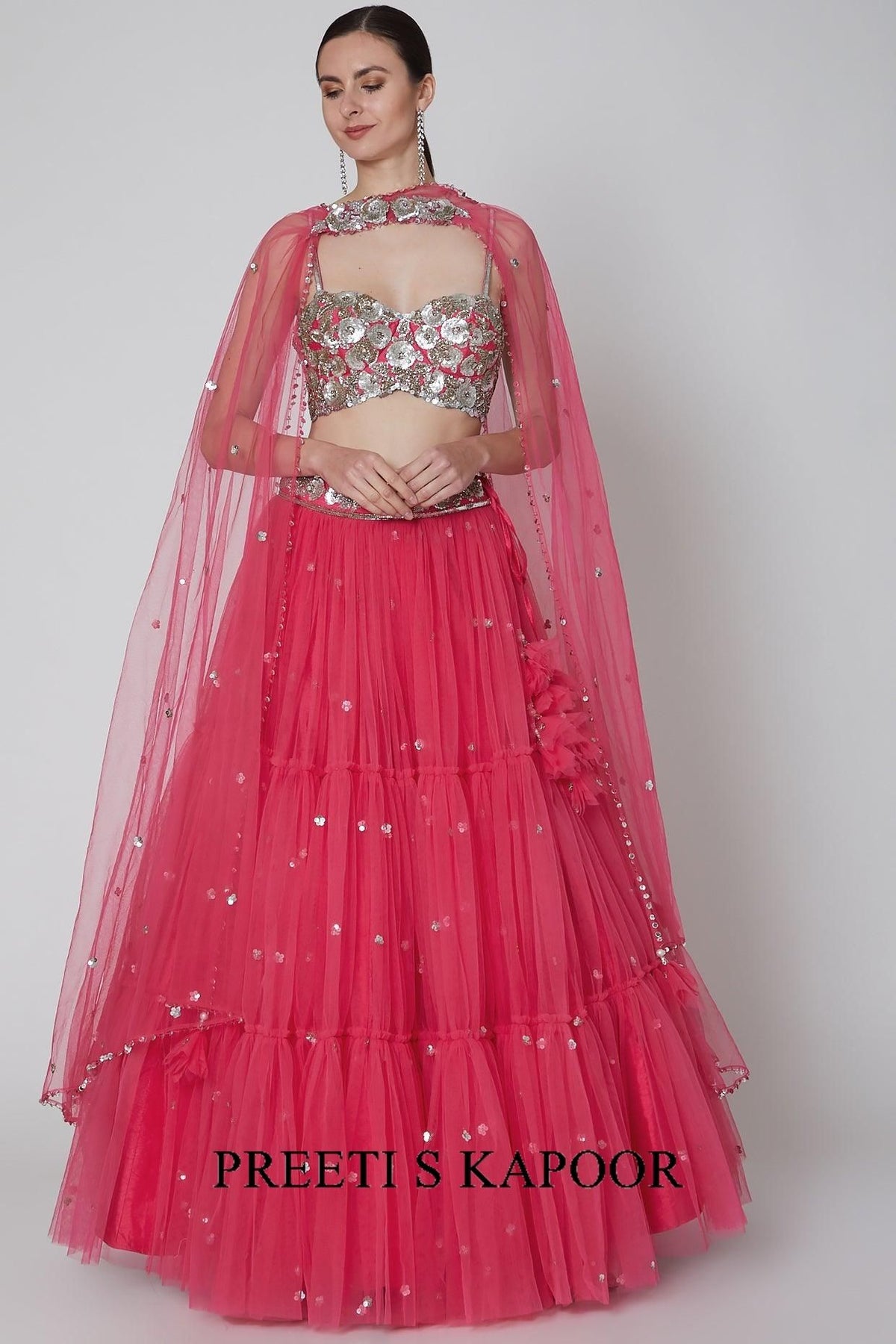 Fuchsia Embroidered Lehenga Set - Preeti s kapoor