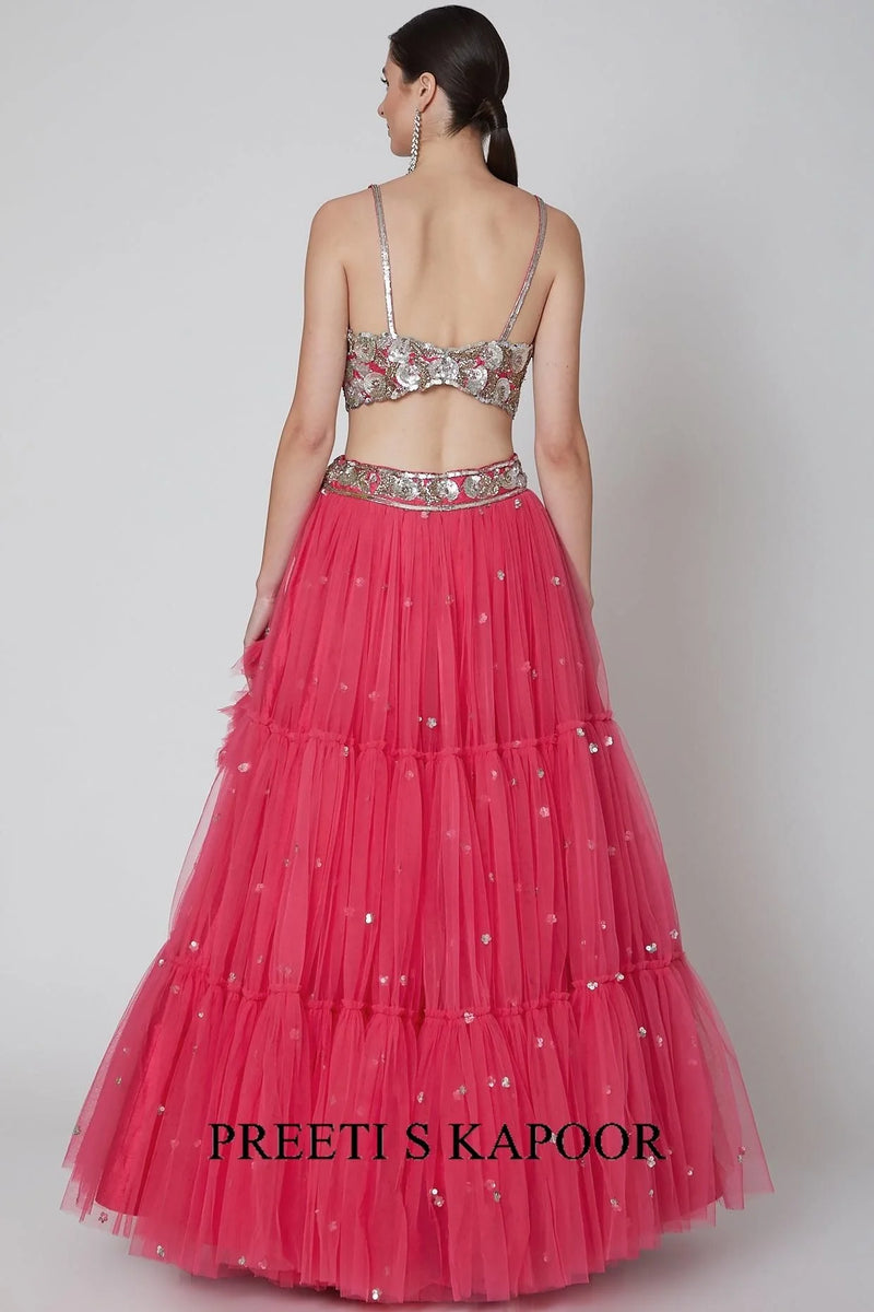 Fuchsia Embroidered Lehenga Set - Preeti S Kapoor