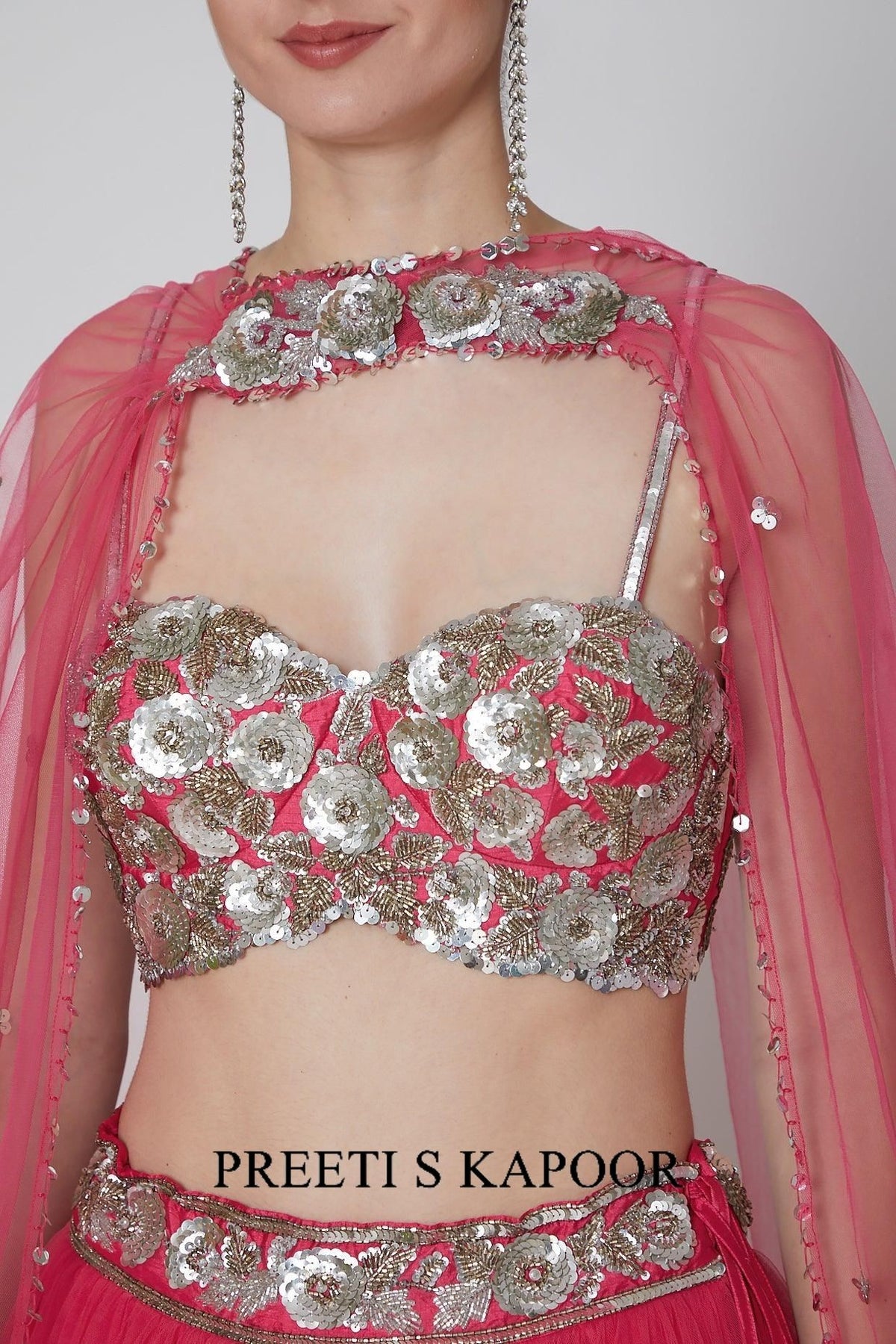 Fuchsia Embroidered Lehenga Set - Preeti s kapoor