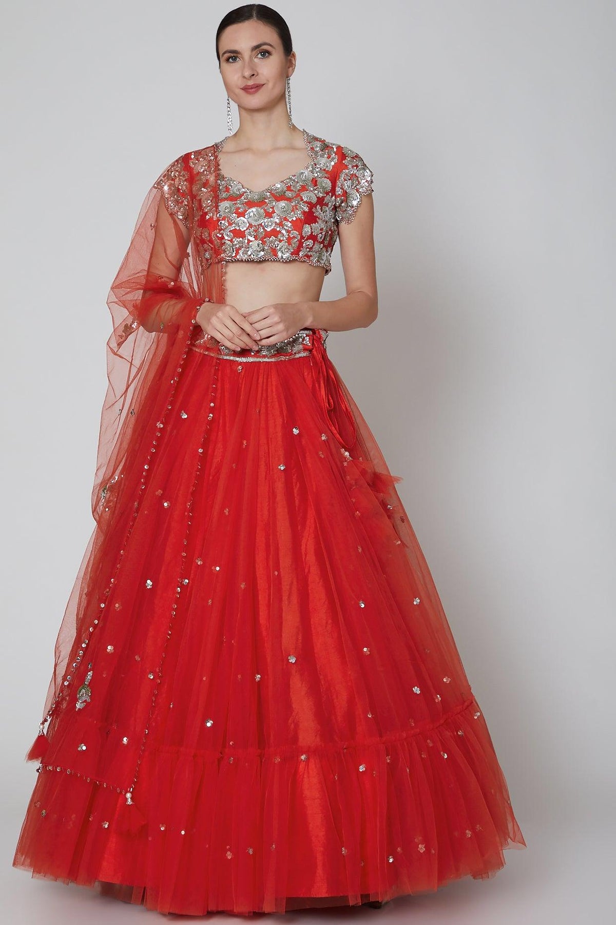 Red Embroidered Lehenga Set - Preeti s kapoor