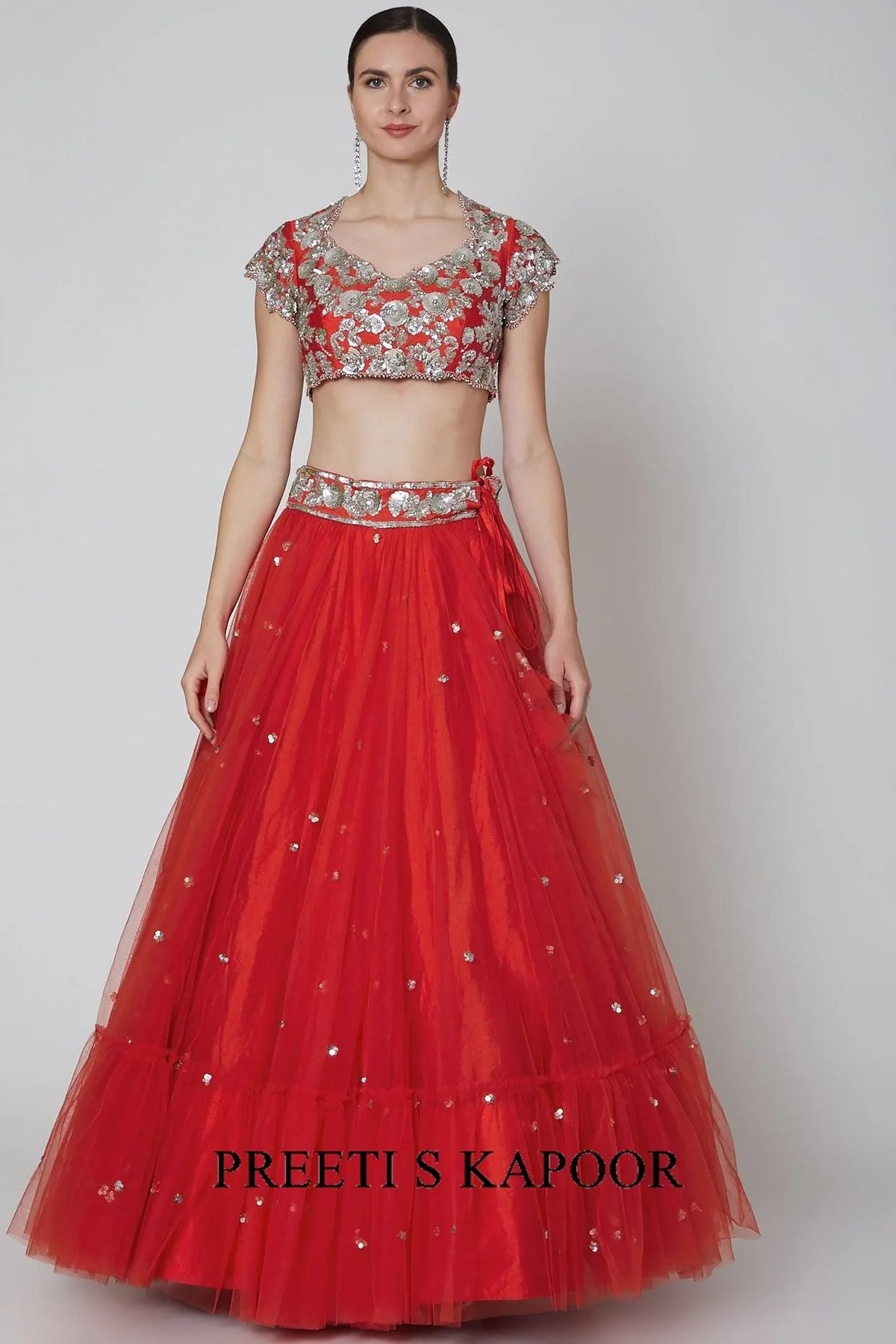 Red Embroidered Lehenga Set - Preeti S Kapoor