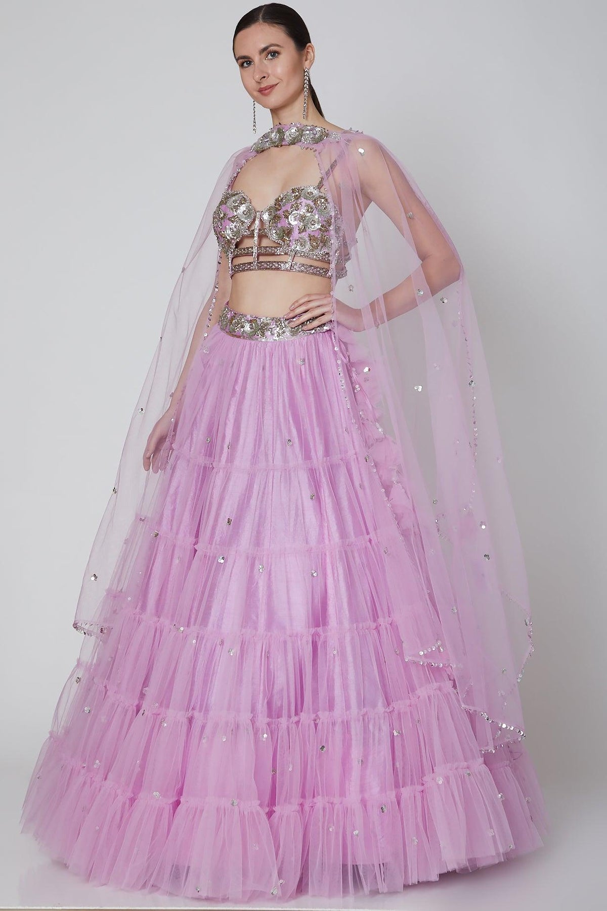 Lavender Embroidered Lehenga Set - Preeti s kapoor