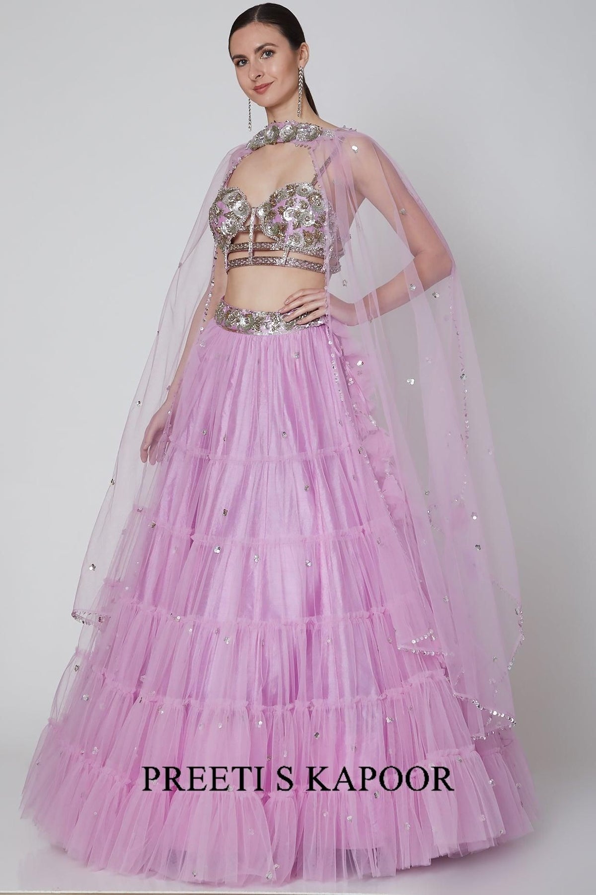 Lavender Embroidered Lehenga Set - Preeti s kapoor