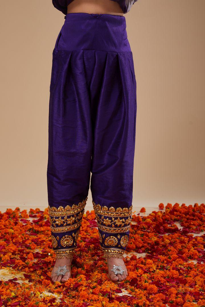 A Midnight Blue Long Anarkali-Salwar & Dupatta - Preeti s kapoor