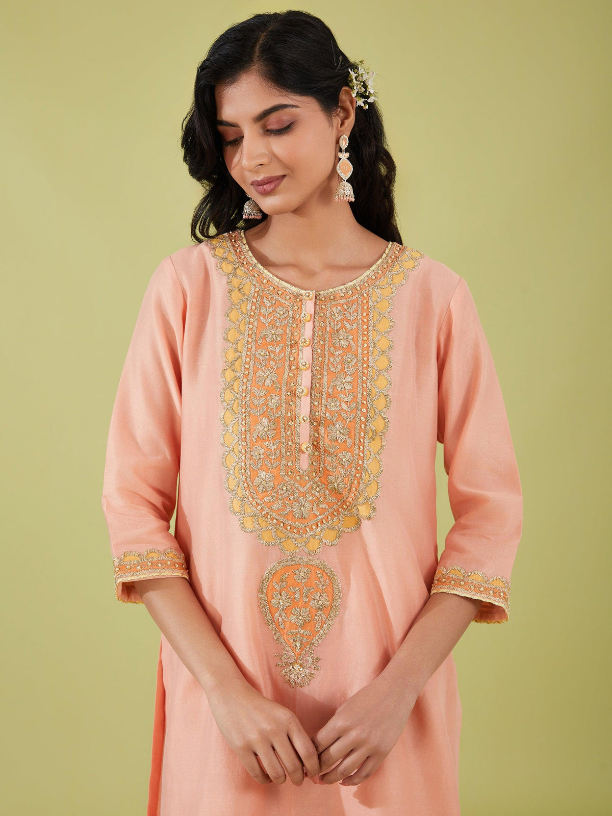 PINK SHORT KURTA WITH PANTS - Preeti s kapoor