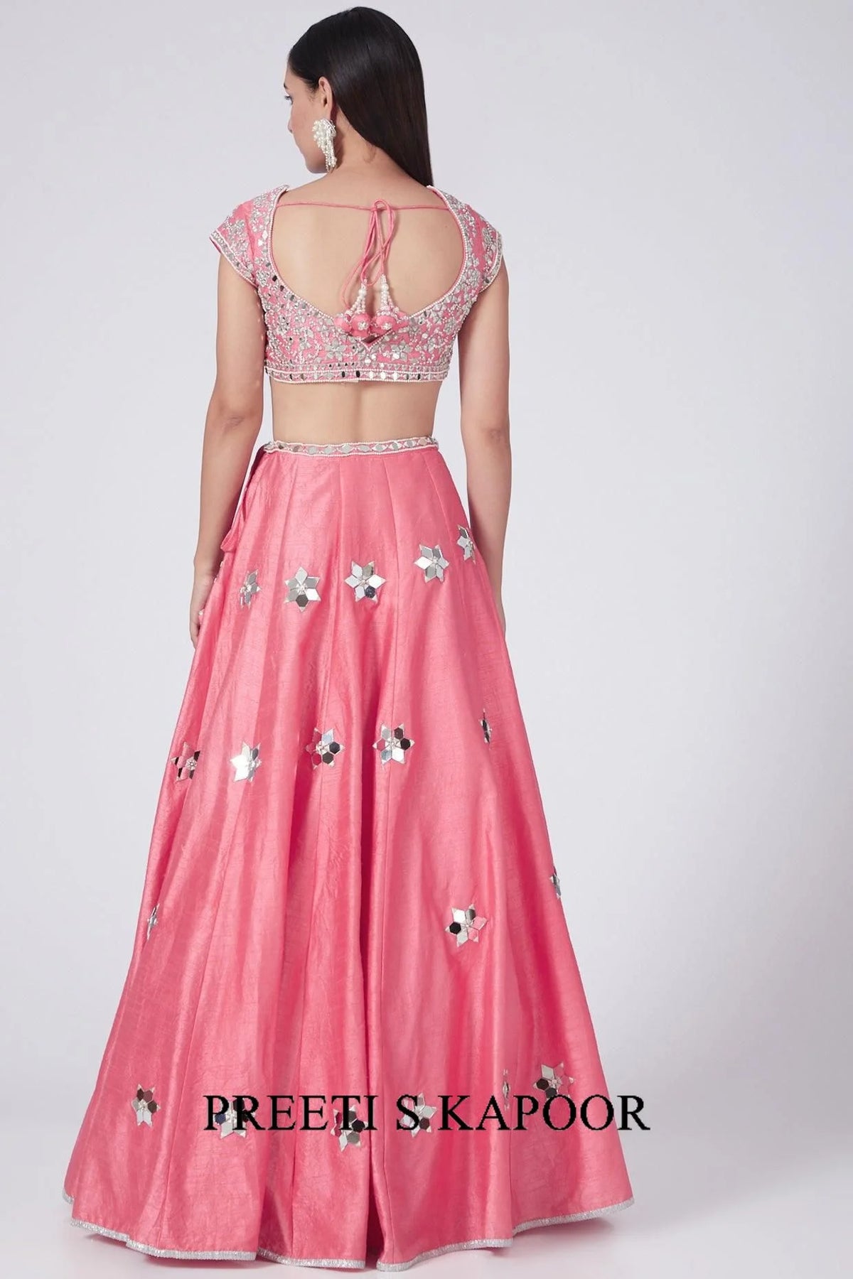 Coral Pink Embroidered Lehenga Set - Preeti S Kapoor