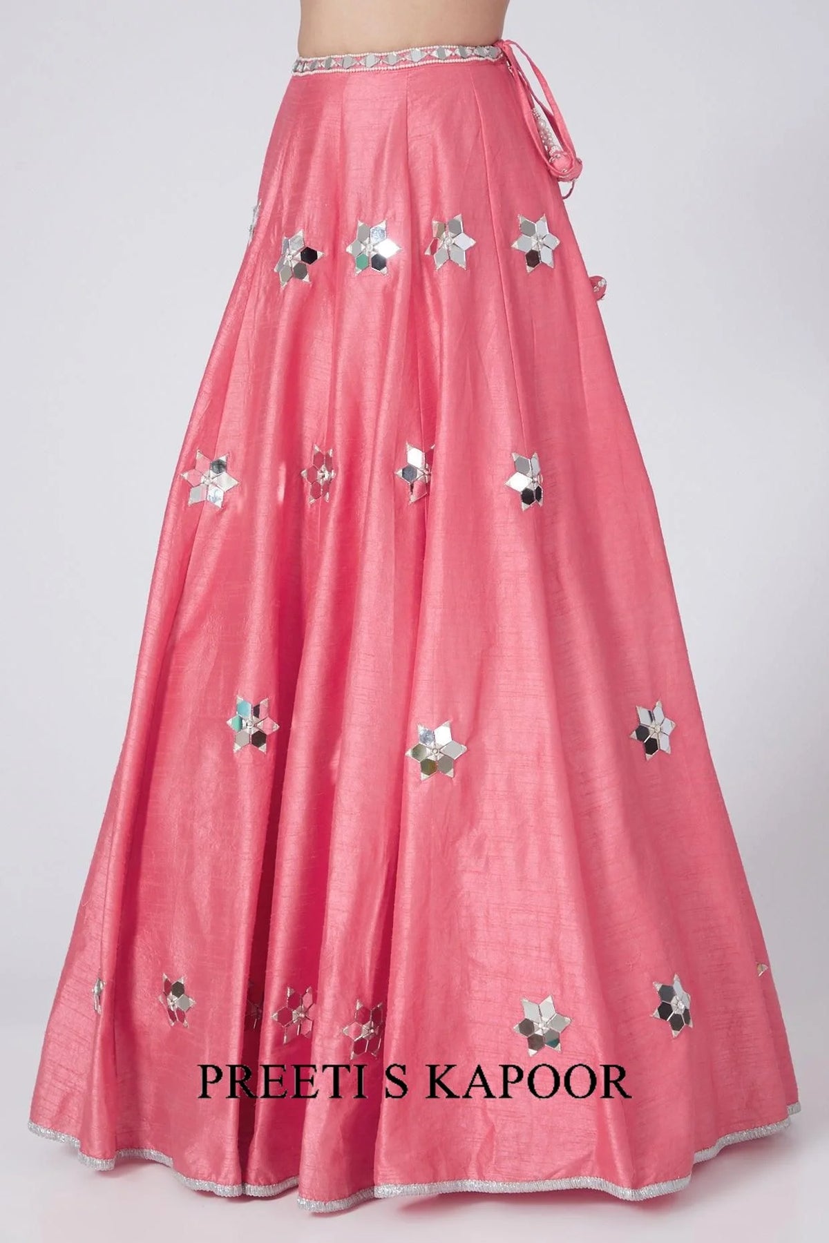 Coral Pink Embroidered Lehenga Set - Preeti S Kapoor
