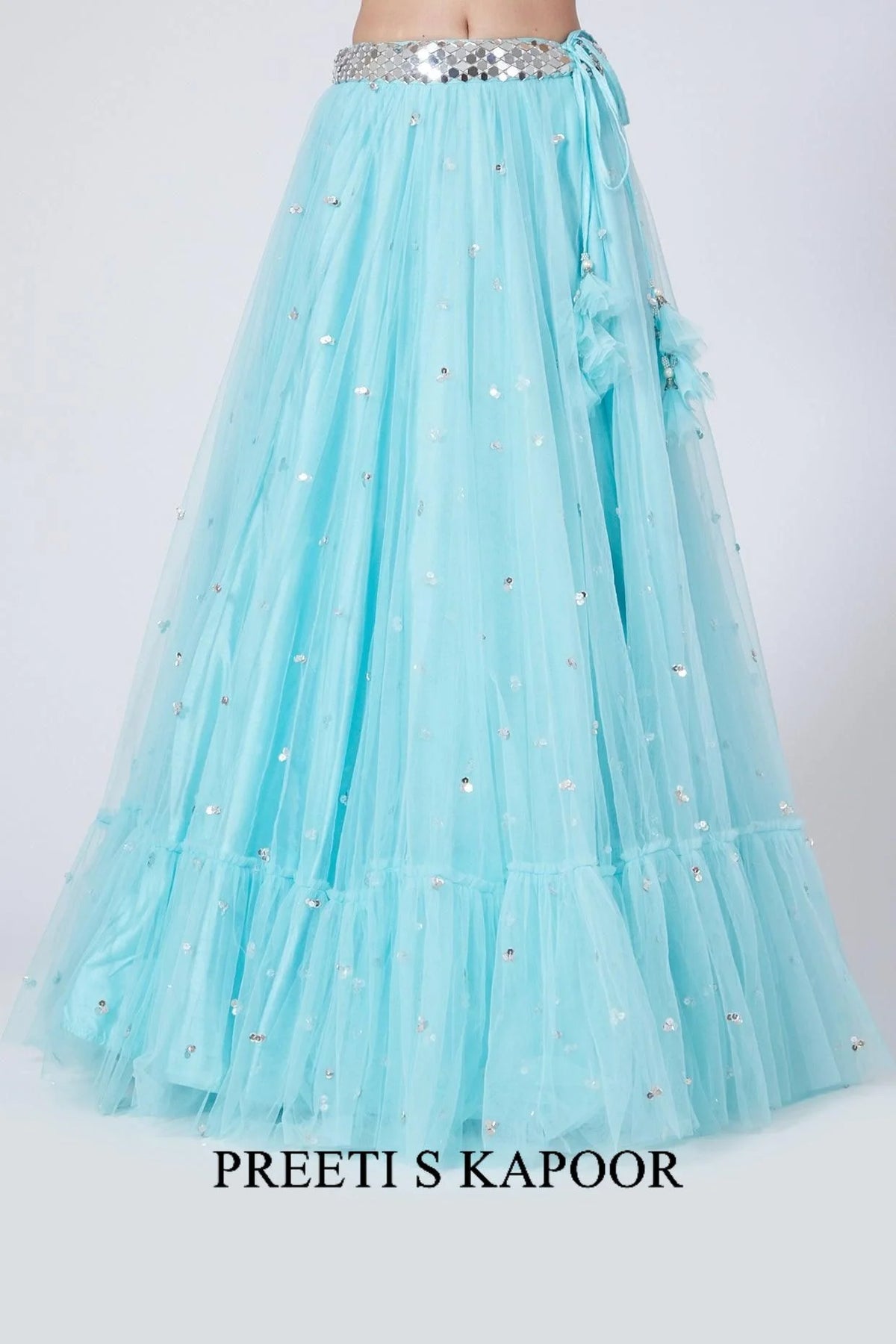 Sky Blue Embroidered Lehenga Set - Preeti S Kapoor