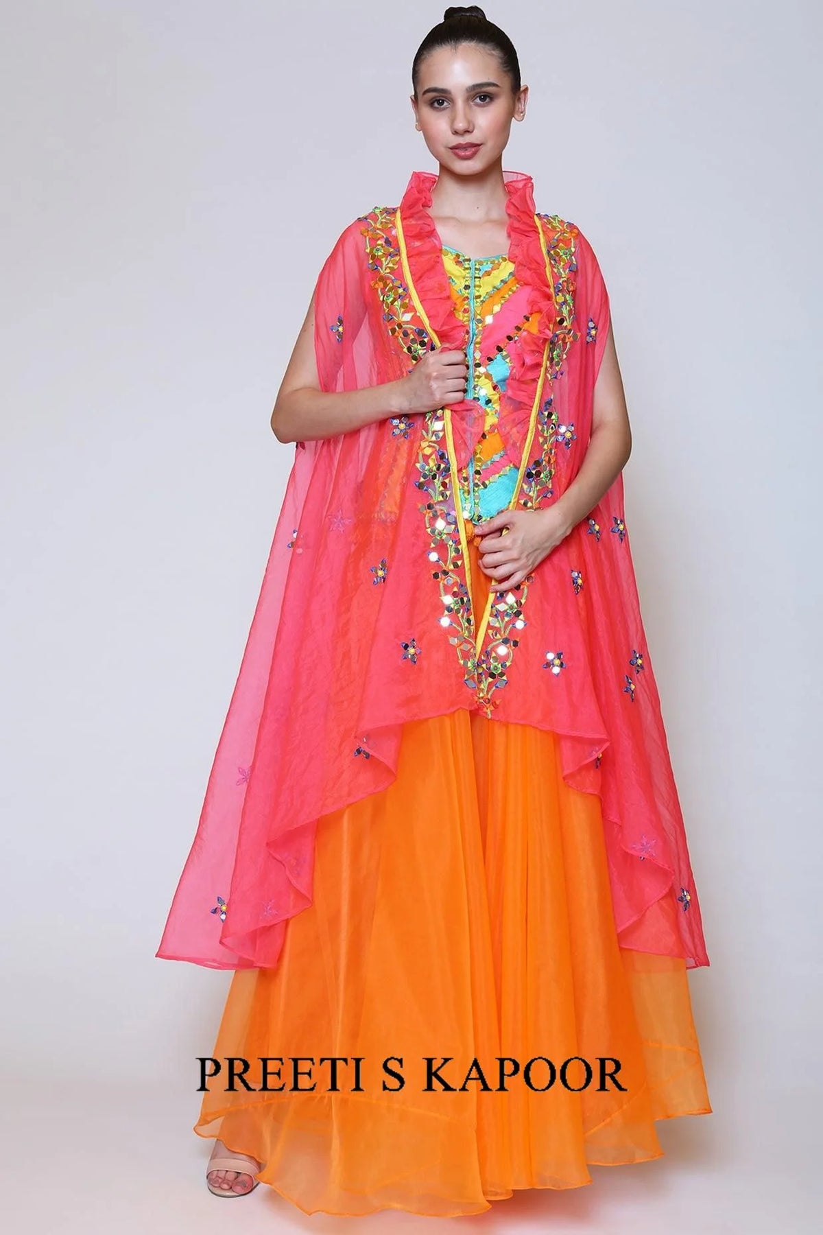 Orange Organza Sharara Set - Preeti S Kapoor