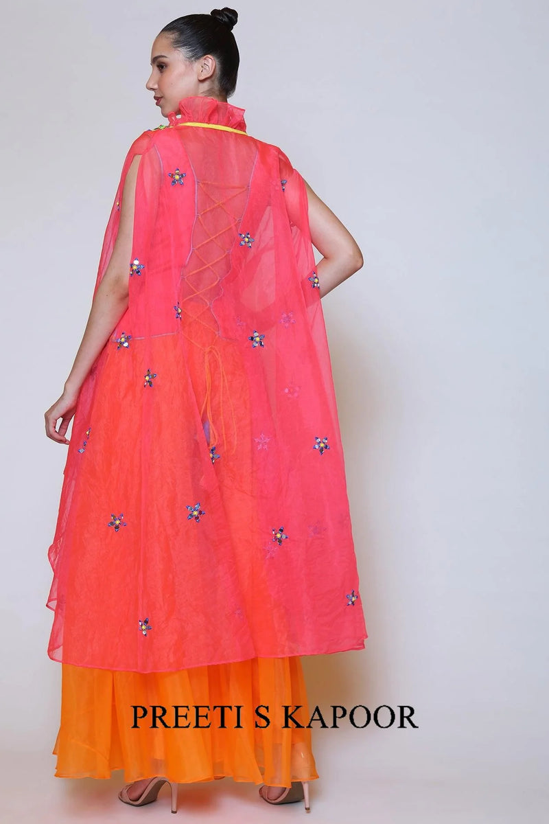 Orange Organza Sharara Set - Preeti S Kapoor
