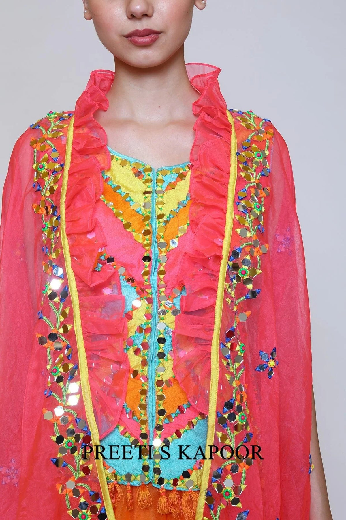 Orange Organza Sharara Set - Preeti S Kapoor