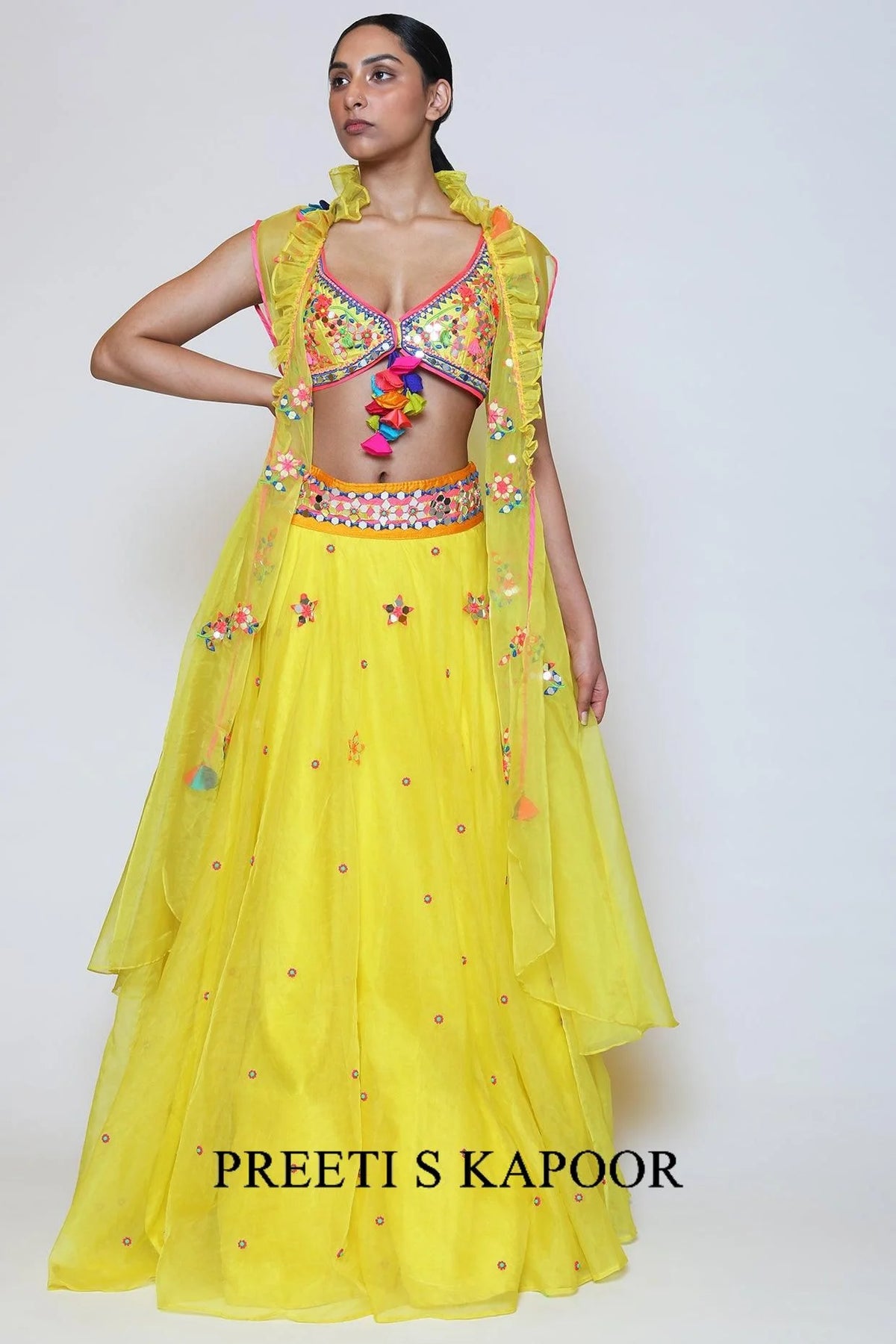 Yellow Organza Lehenga Set - Preeti S Kapoor
