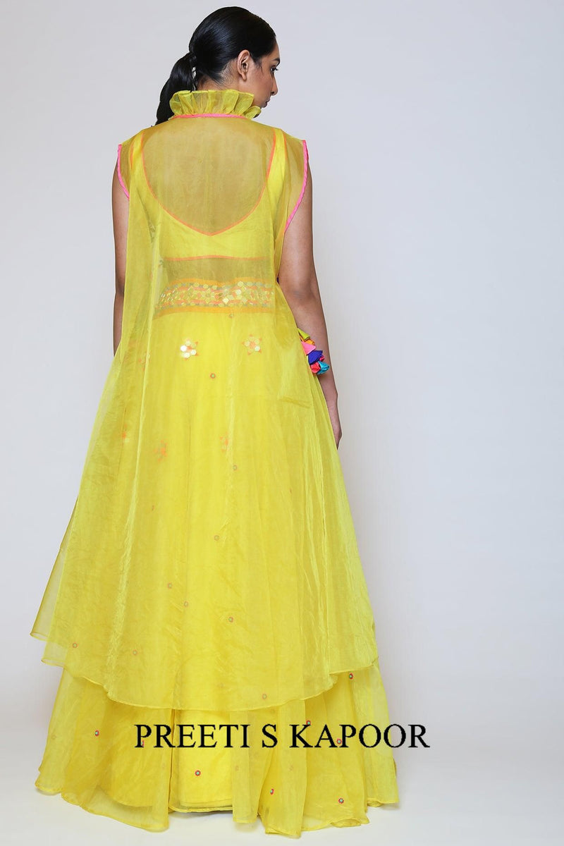 Yellow Organza Lehenga Set - Preeti S Kapoor