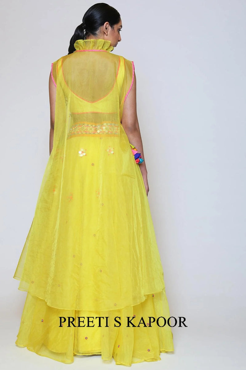 Yellow Organza Lehenga Set - Preeti S Kapoor
