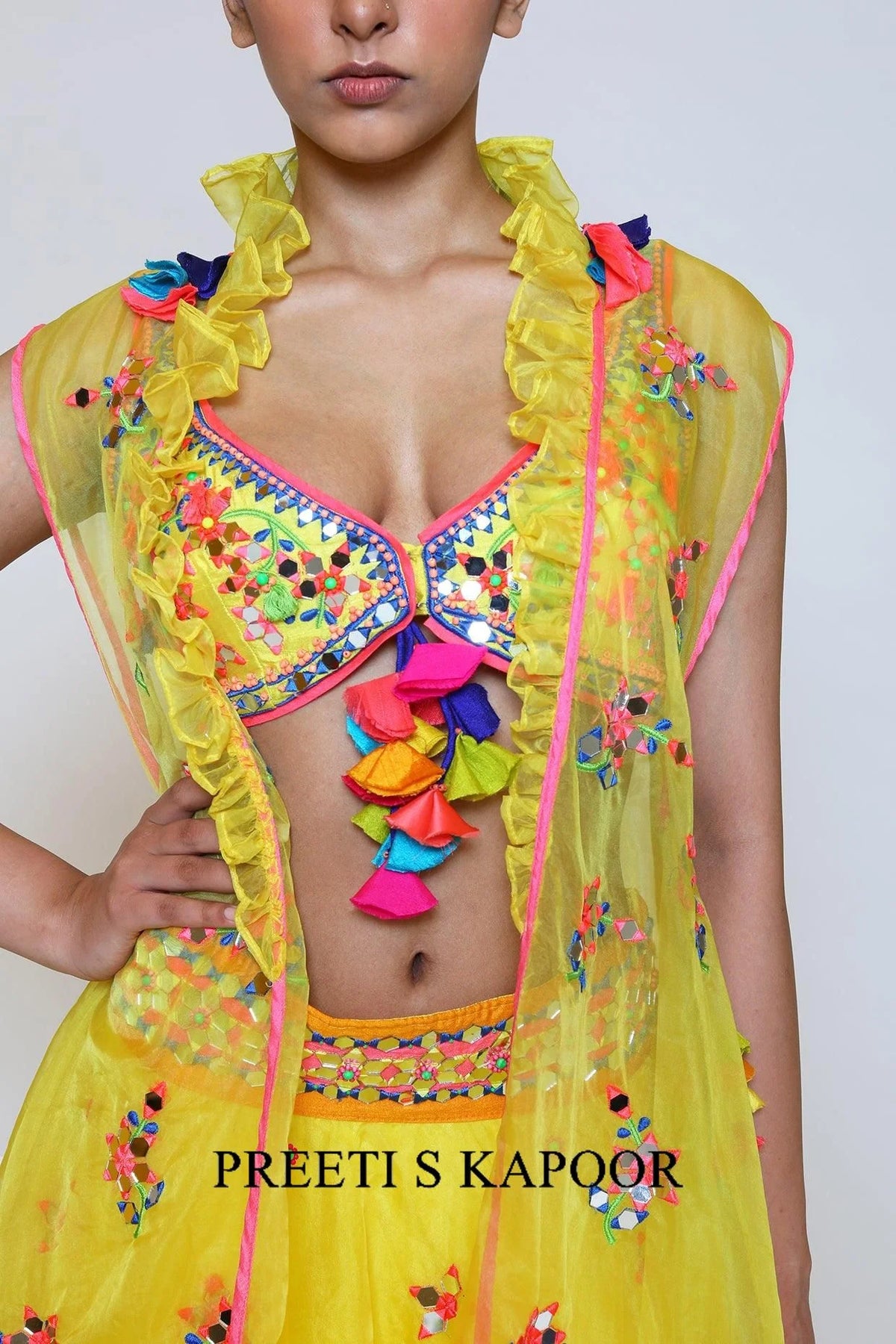 Yellow Organza Lehenga Set - Preeti S Kapoor